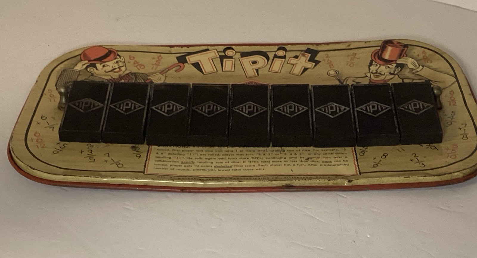 VINTAGE 1940’S TIPIT tin lithograph NUMBER GAME BY WOLVERINE TOY CO. GD COND!!