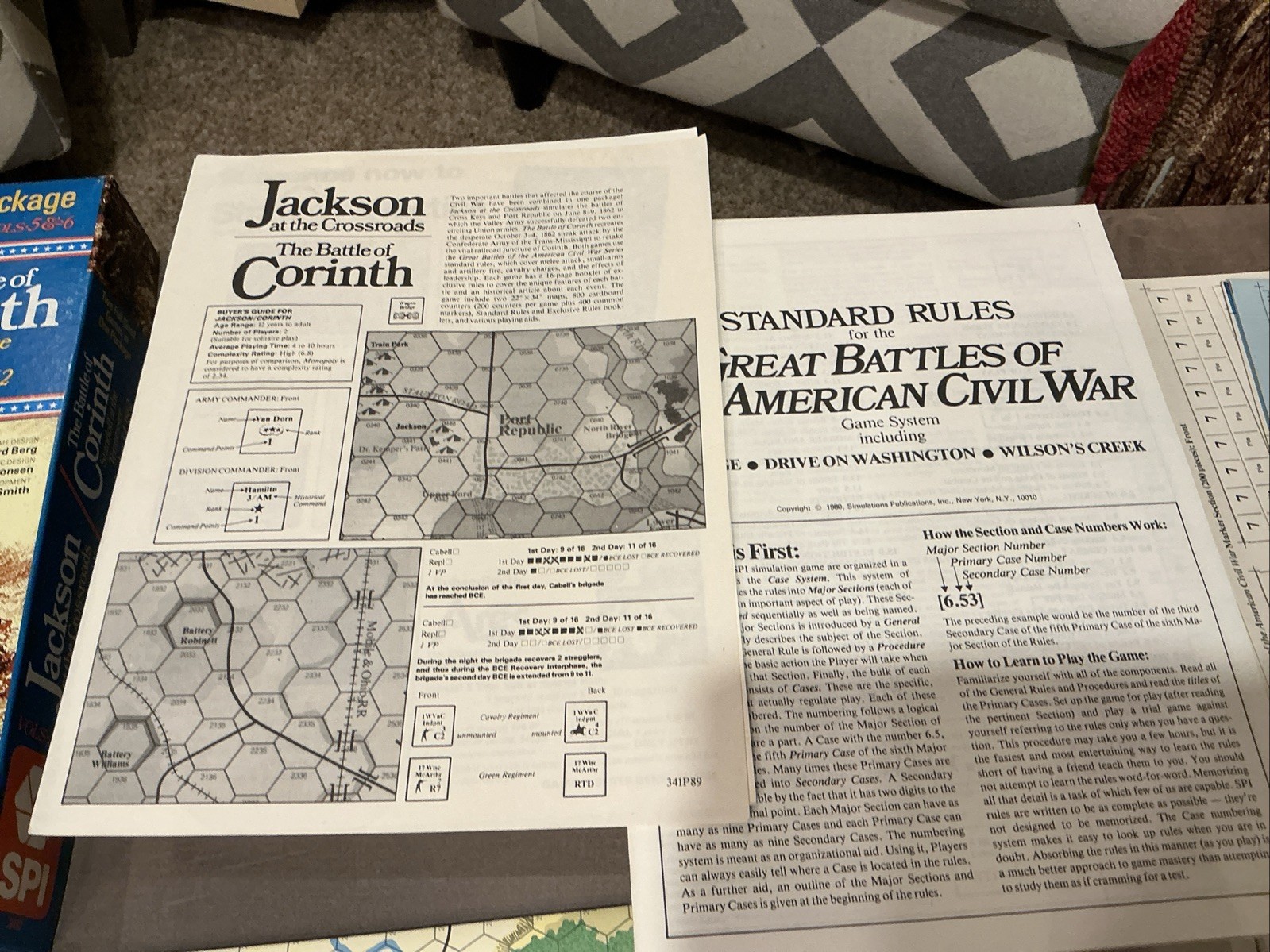SPI Wargame Jackson at the Crossroads & The Battle of Corinth Box 1981