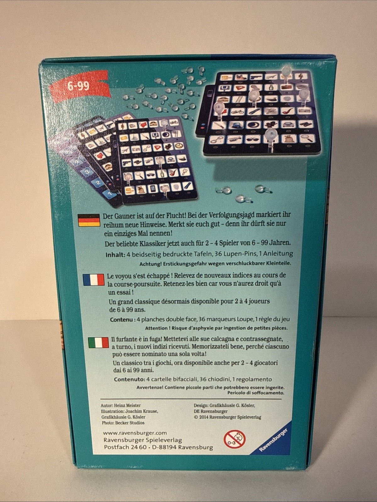 1997 Ravensburger Instant Recall Travel 36 Object Memory 2 Game Boards