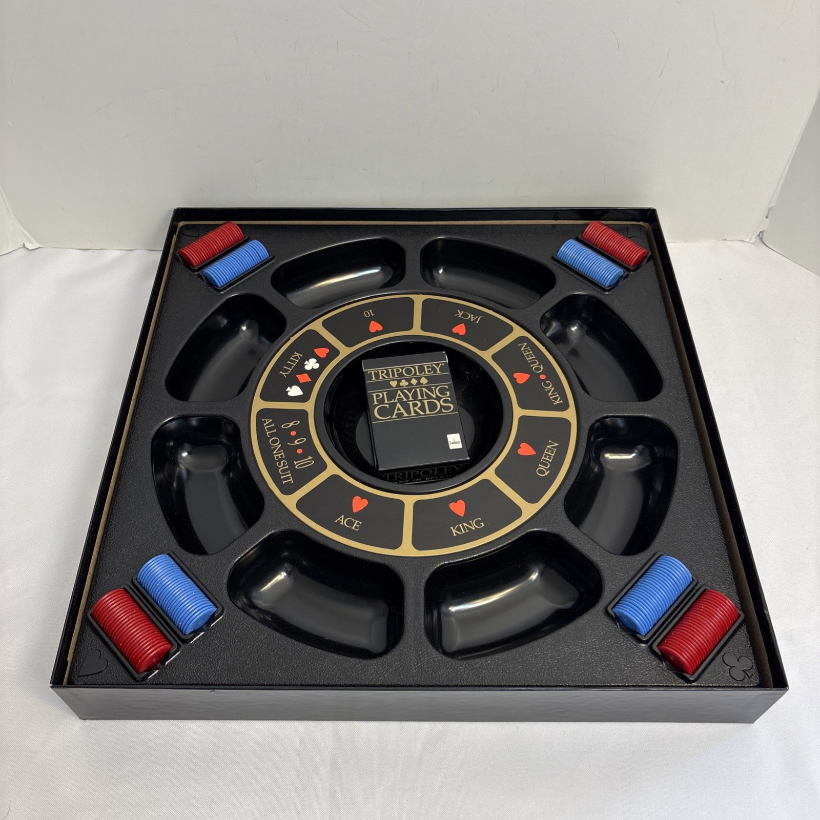 TRIPOLEY Tournament Edition NEW Cadaco 1992 Turntable Style HEARTS POKER RUMMY