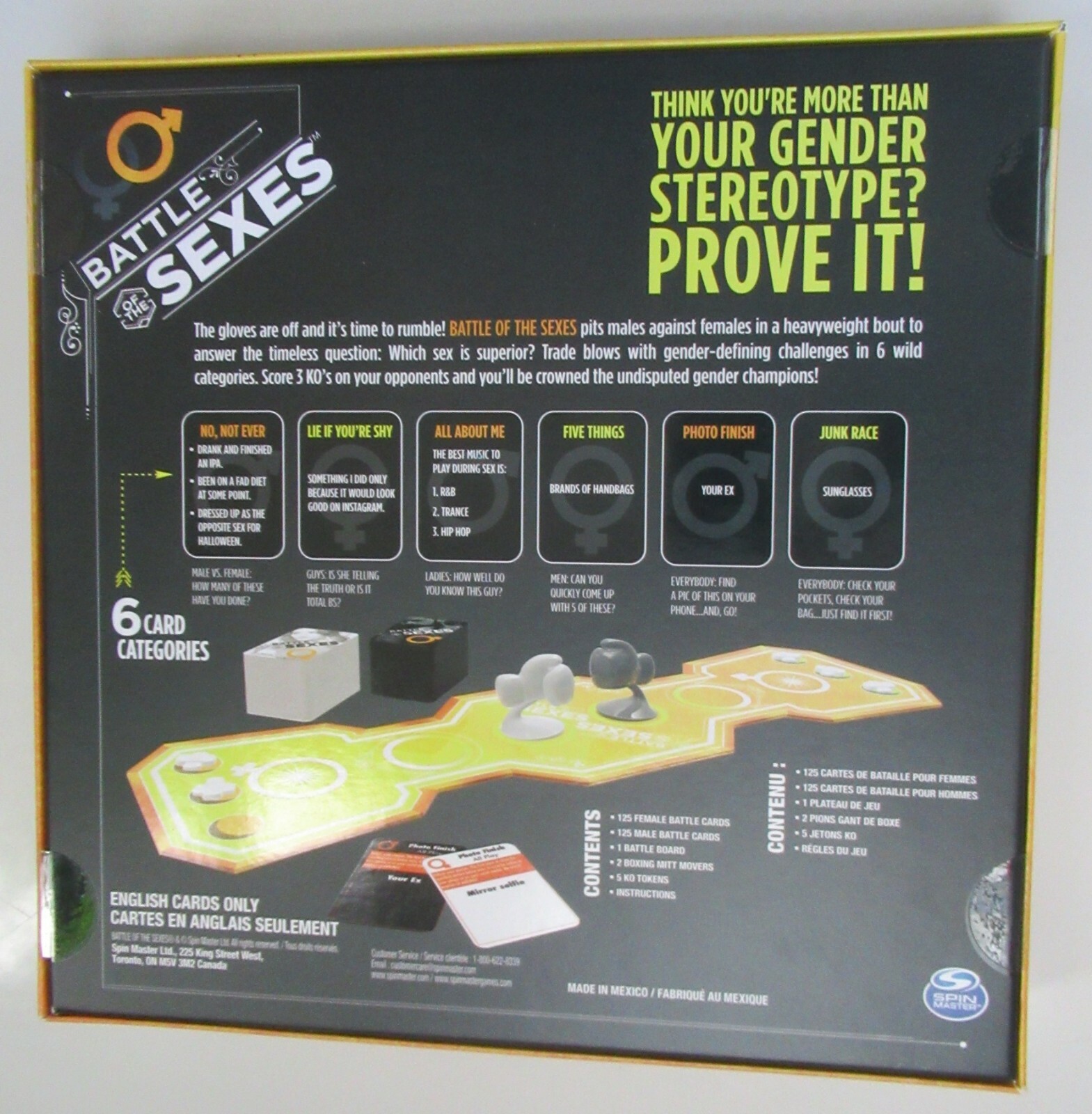 Battle of the Sexes Board Game Spin Master Male vs Female Teams NEW