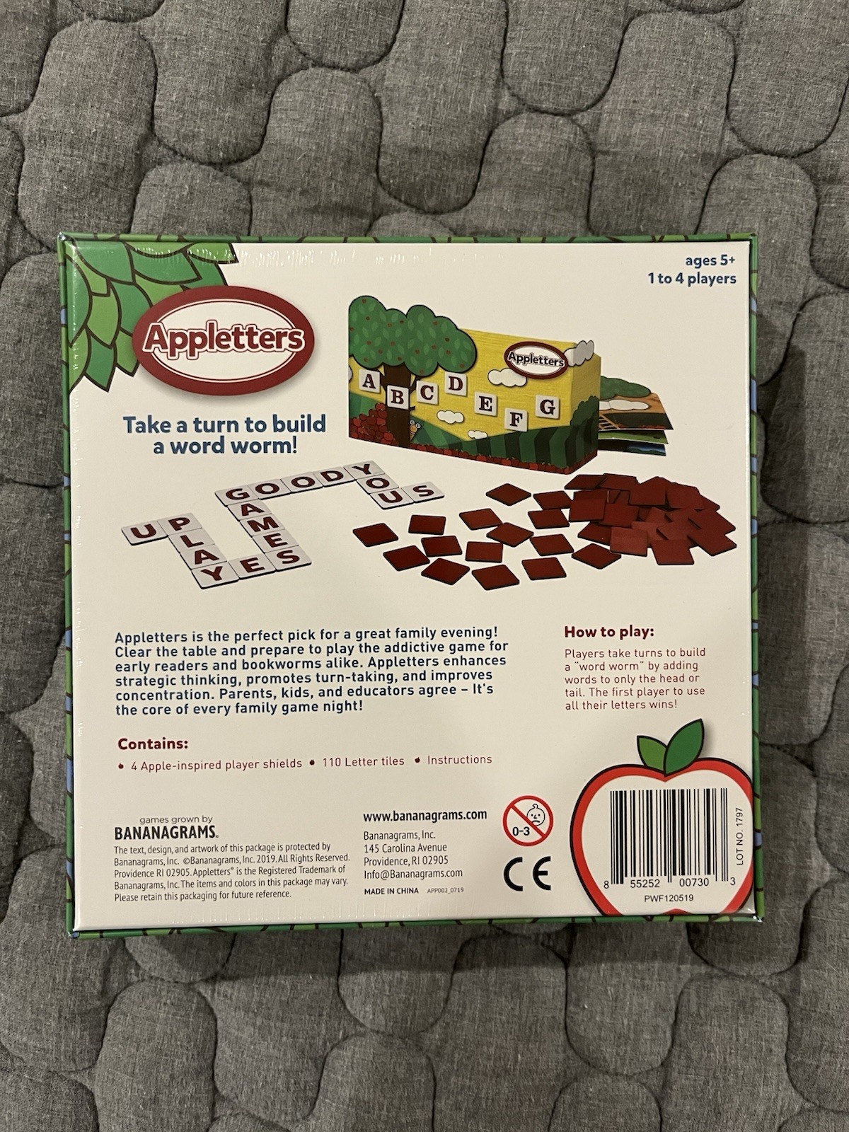 Bananagrams “Appletters” Build a Word Worm Game for 1-4 Kids Ages 5+ – NEW!