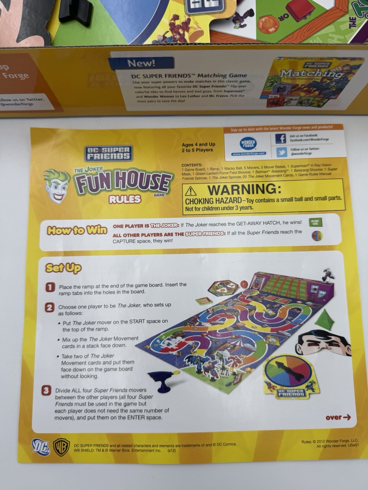 The Joker Fun House Board Game by Wonder Forge 2012 Edition. 98% Complete