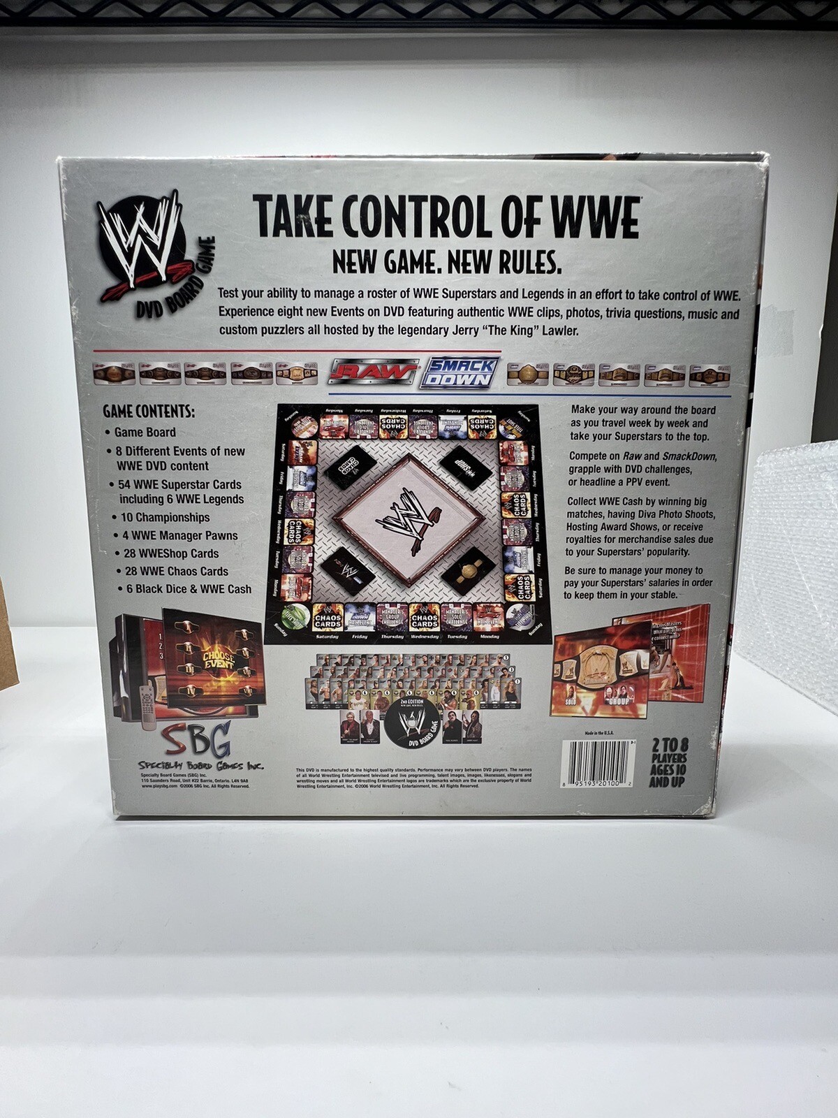 2006 WWE DVD Board Game Specialty Board Games SPG 2nd Edition Raw WW Smackdown