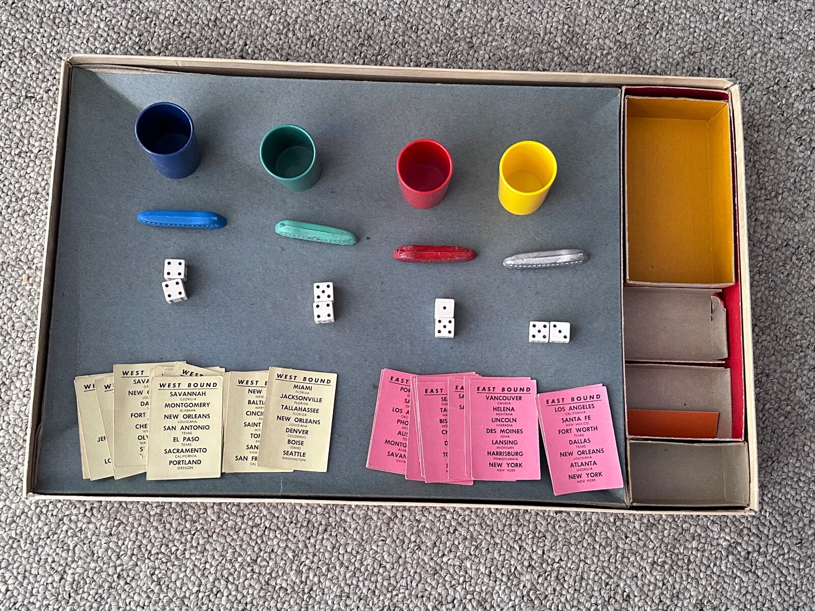VINTAGE 1952 PARKER BROS ACROSS THE CONTINENT UNITED STATES BOARD GAME -COMPLETE
