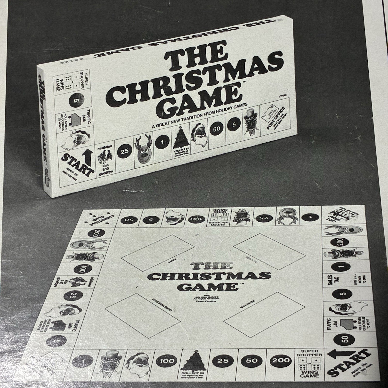 The Christmas Game Vintage Board Game Holiday Games 1980 Rare Good Condition