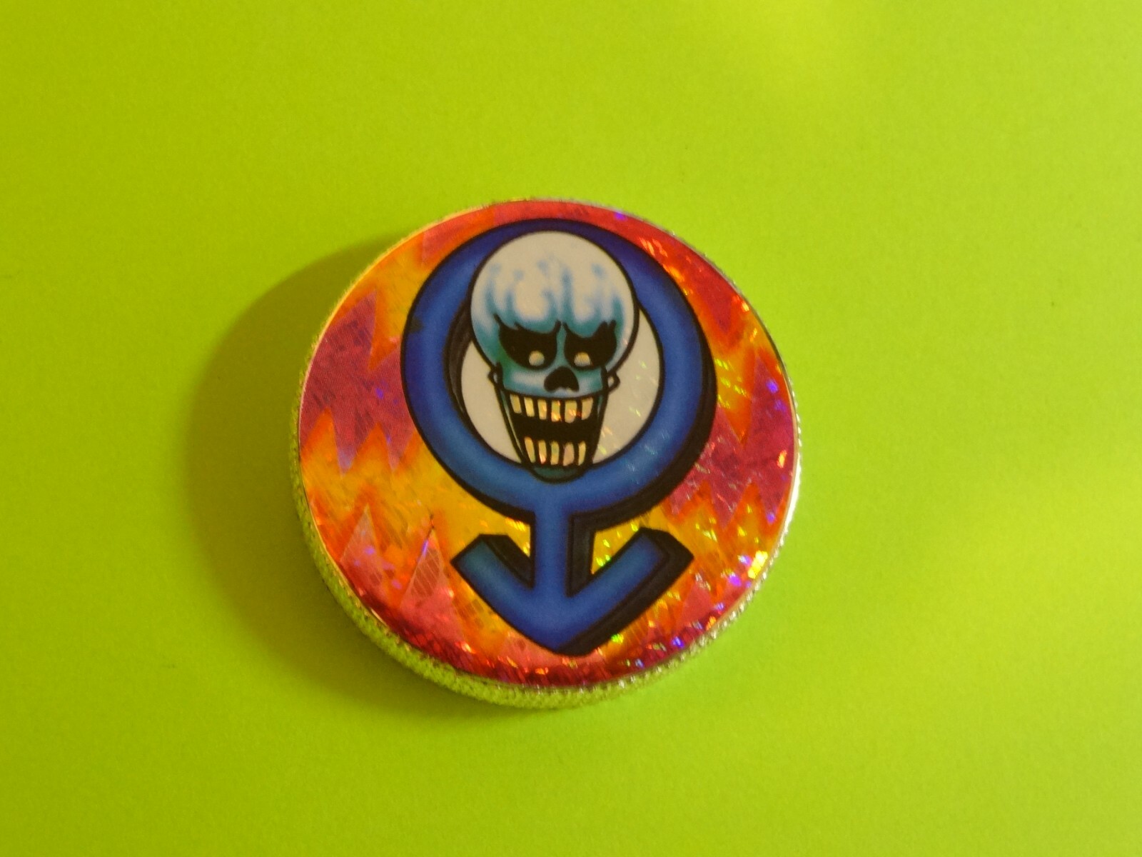 Pogs * 1 ONE Silver Brass Slammer * SPINNER * Skull * Ying Yang * Male