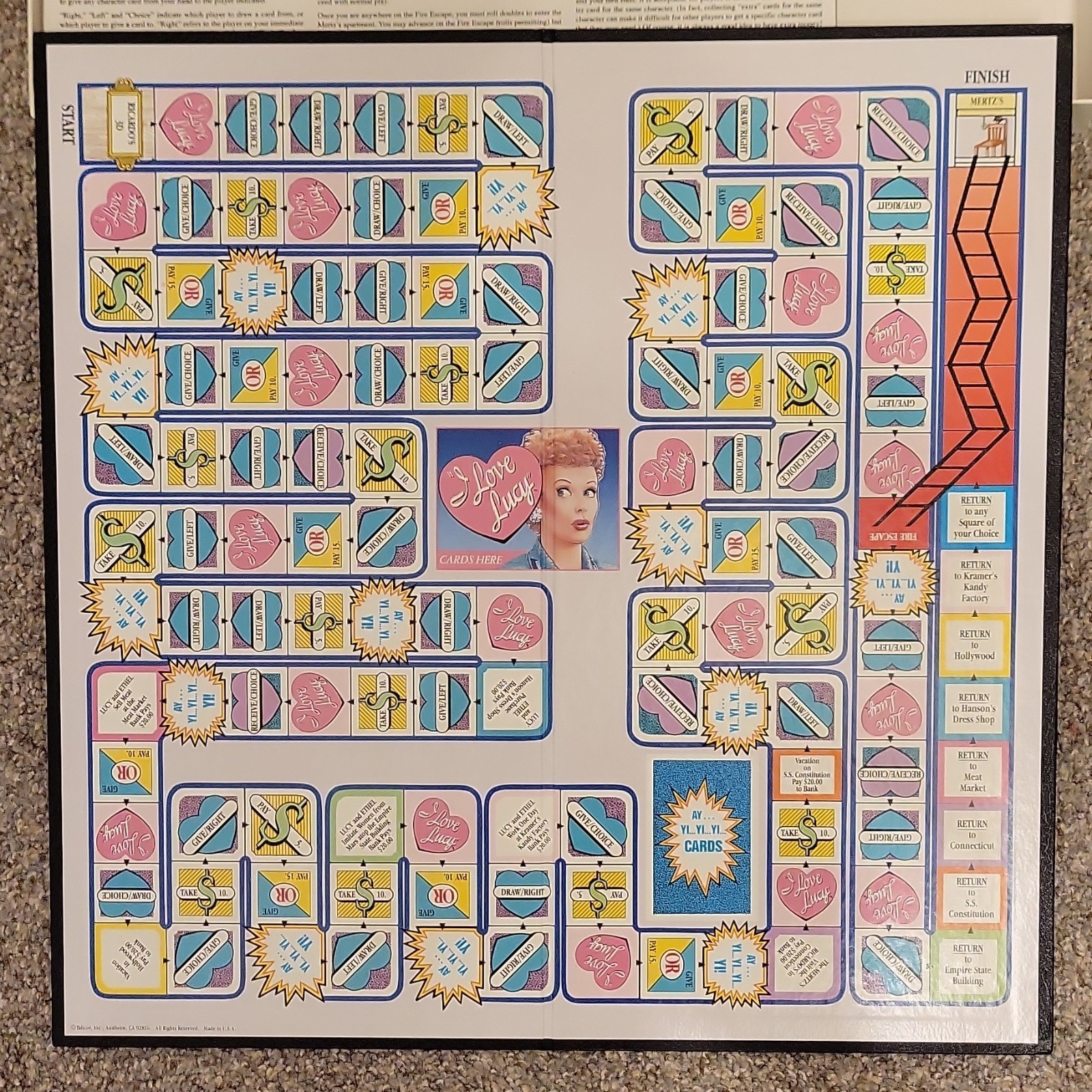Talicor The I Love Lucy Game TV Theme Complete Dice Cards 2 Players 8+