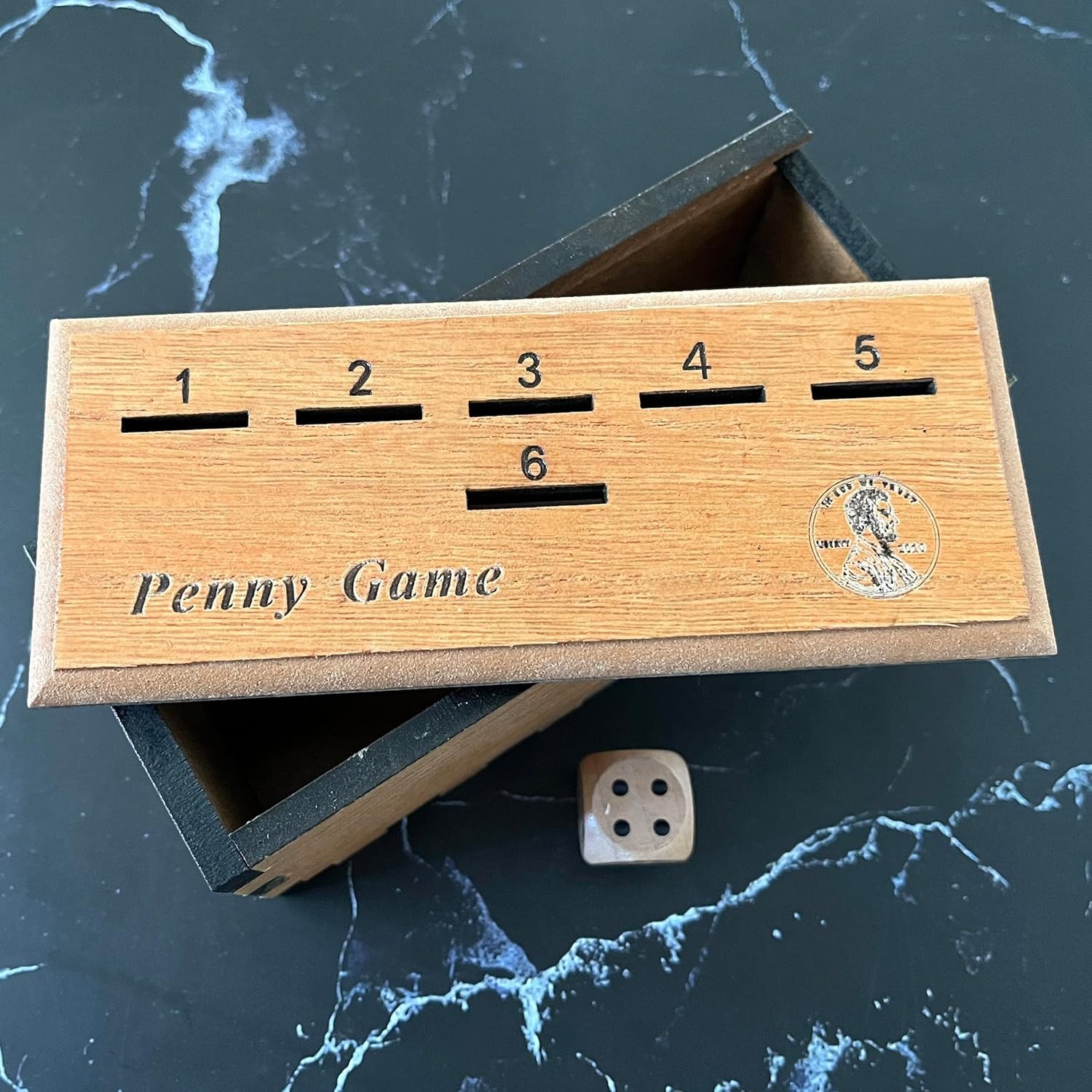 CBLKUS Penny Game, Family Fun Board Game, Drop Game Wood Box for 2-6 Players Pre
