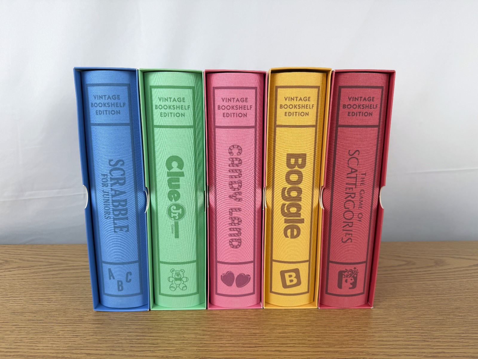 Vintage Linen Bookshelf Game Edition 5 Pack Bundle WS Game Company Open Box