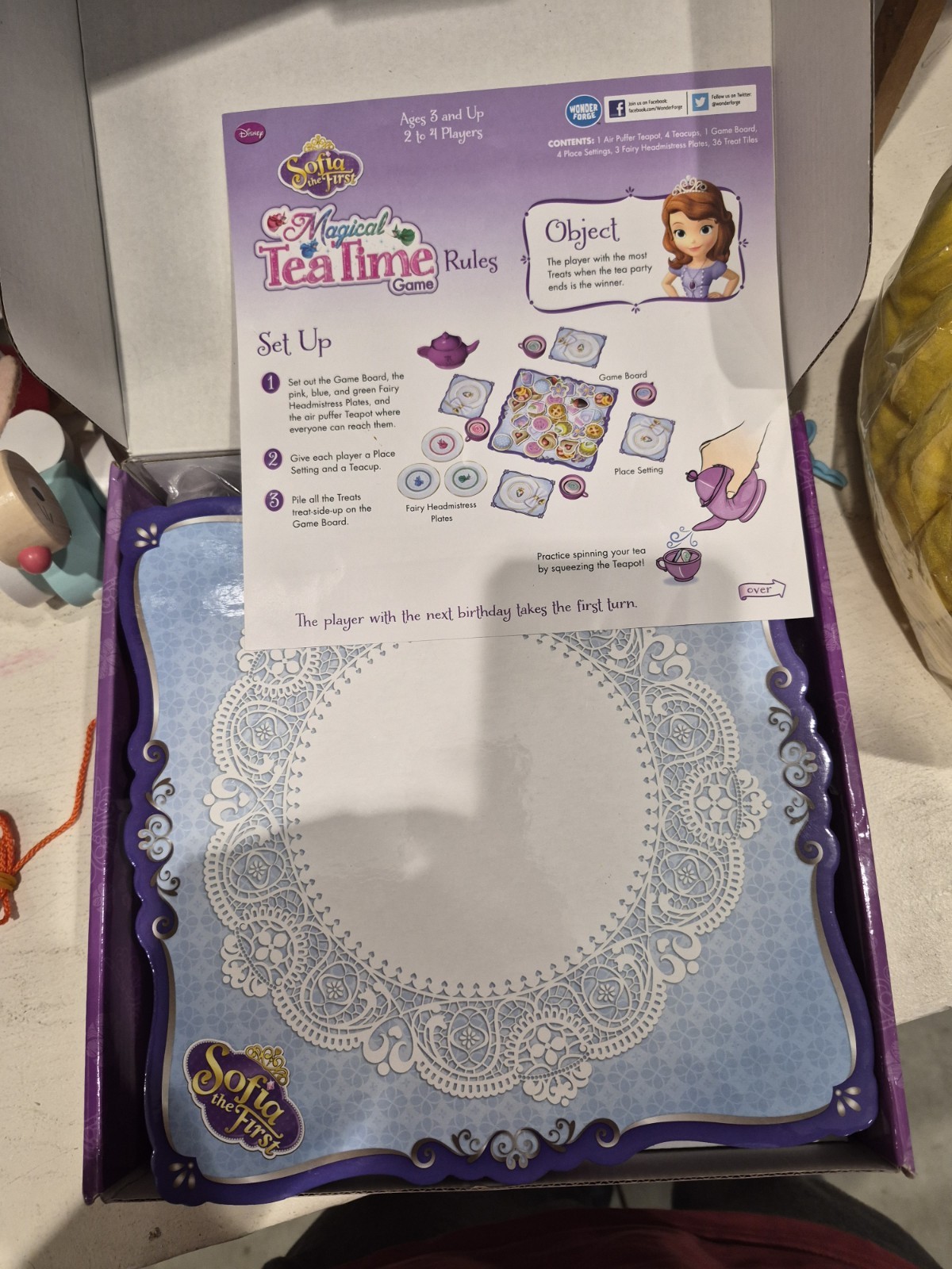 Sofia the First Magical Tea Time Game COMPLETE Wonder Forge 2013 Disney Kids