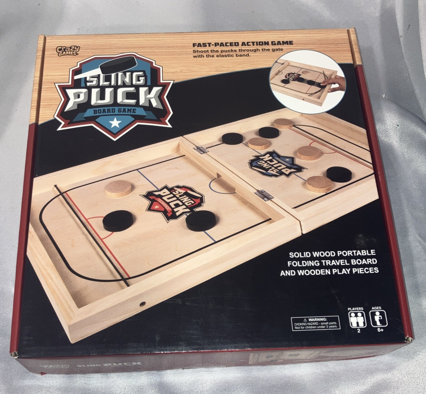 Crazy Games Fast Sling Puck table board game. Open Box, never used!