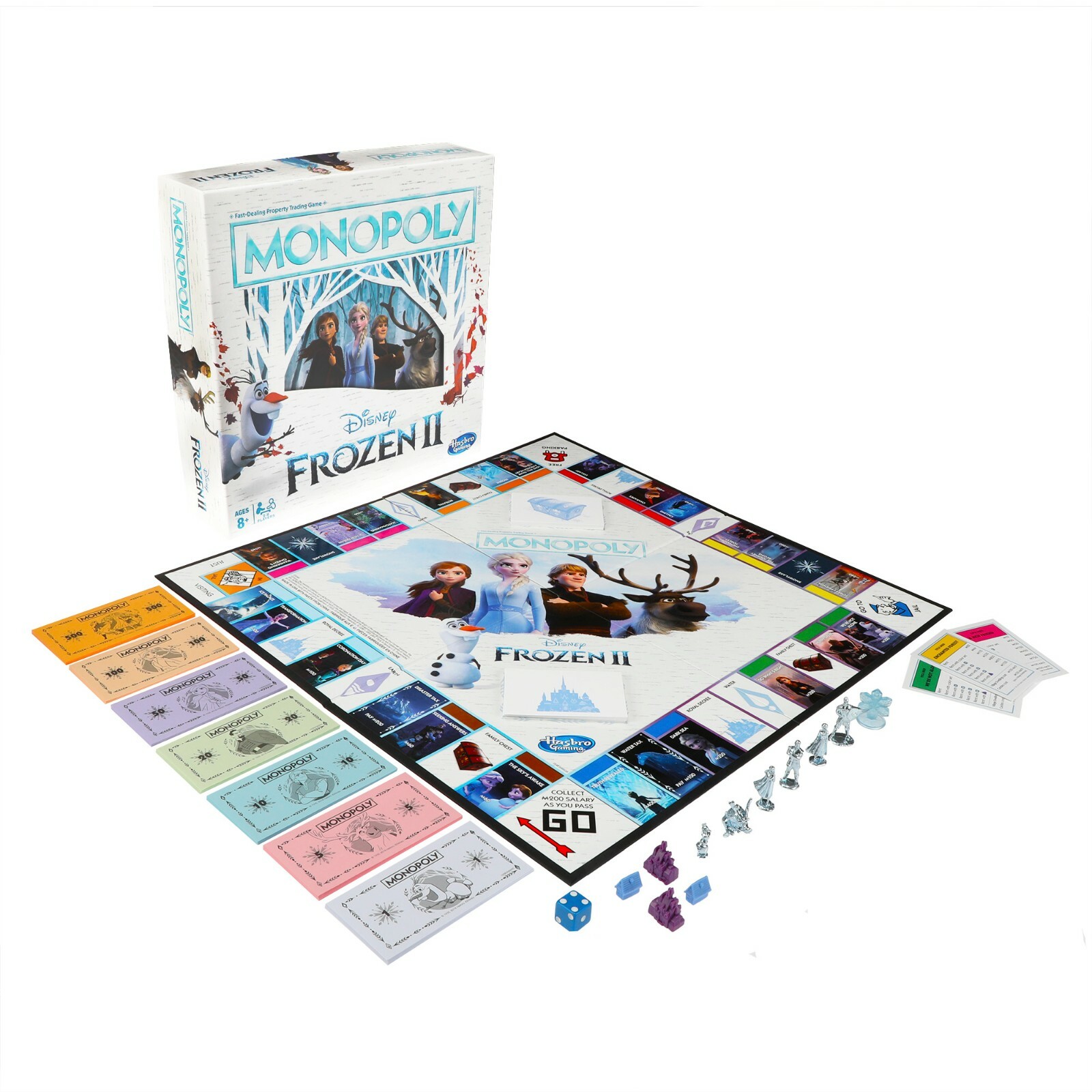 Disney Frozen 2 Edition Monopoly Board Game Elsa Princess Anna Olaf Snowman Sven