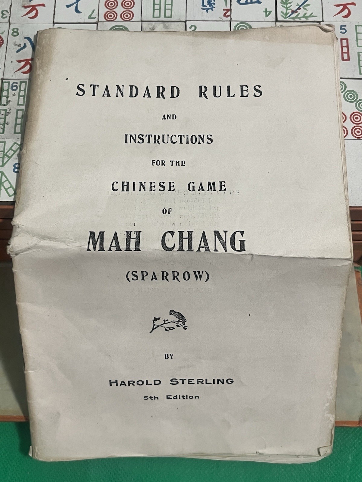 Antique Mah Chang (sparrow) Set Original Box Milton Bradley Co