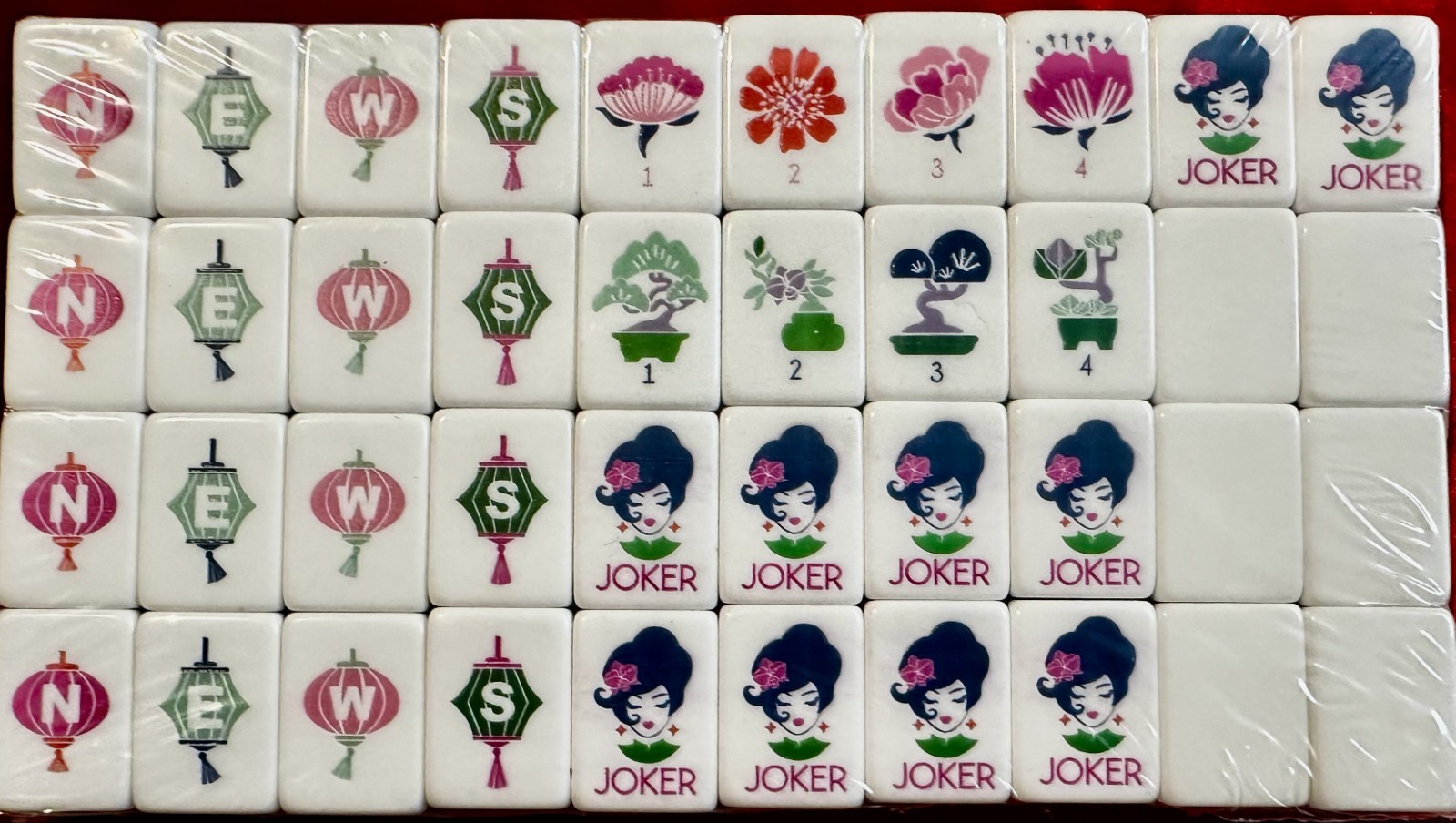 DARK GREEN – 4 Layer Acrylic Mahjong Tiles Full American Set 160 Tiles US SELLER