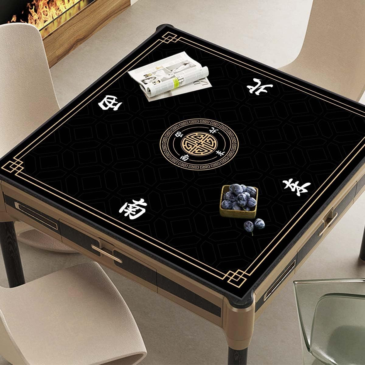 Mahjong Mat, Non-Slip Noise Reducing Game Mat, 31.5 Inch Mahjong Table Mat,Mahjo