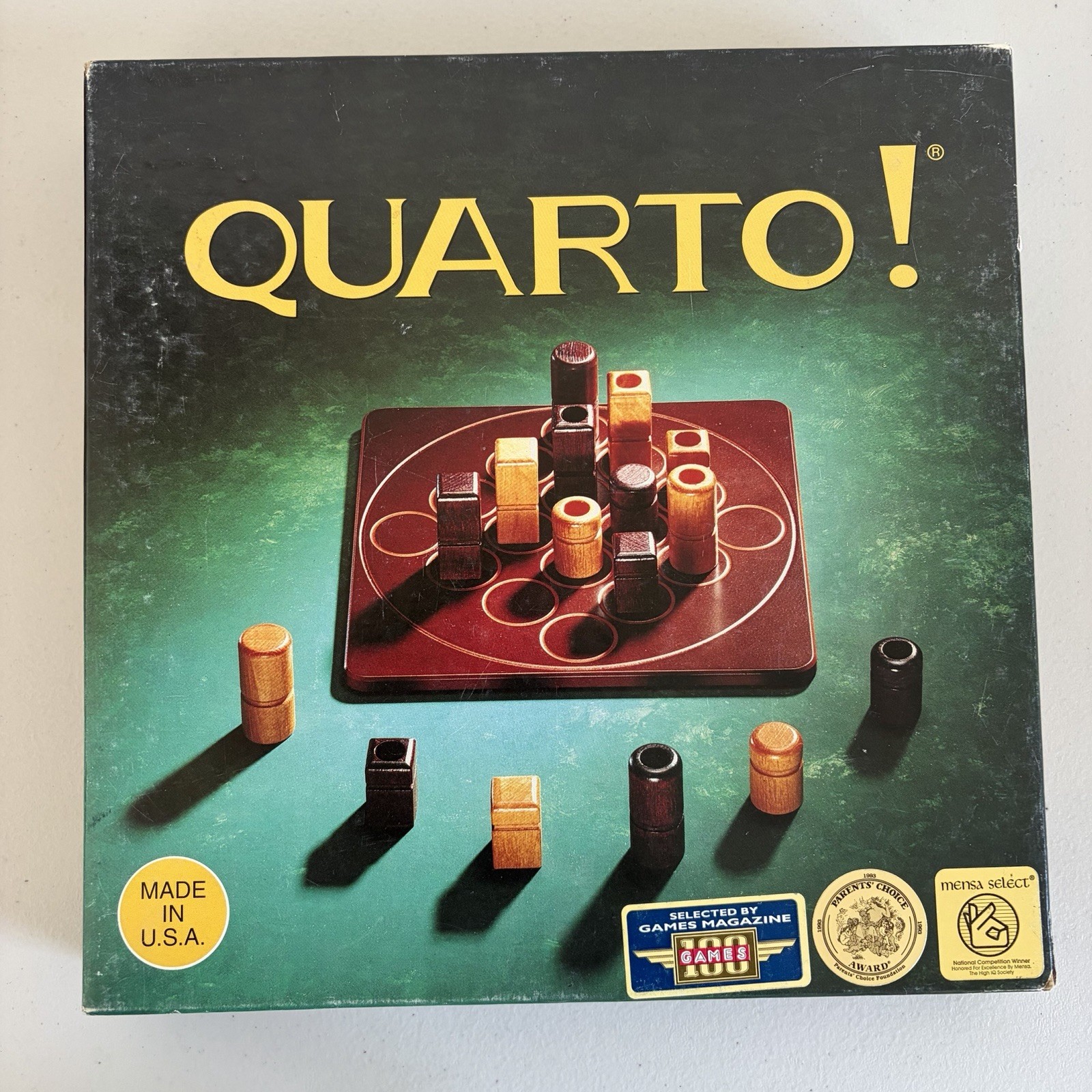 QUARTO! Wooden Board Game Vintage 1993 Gigamic, Mensa Select Complete!
