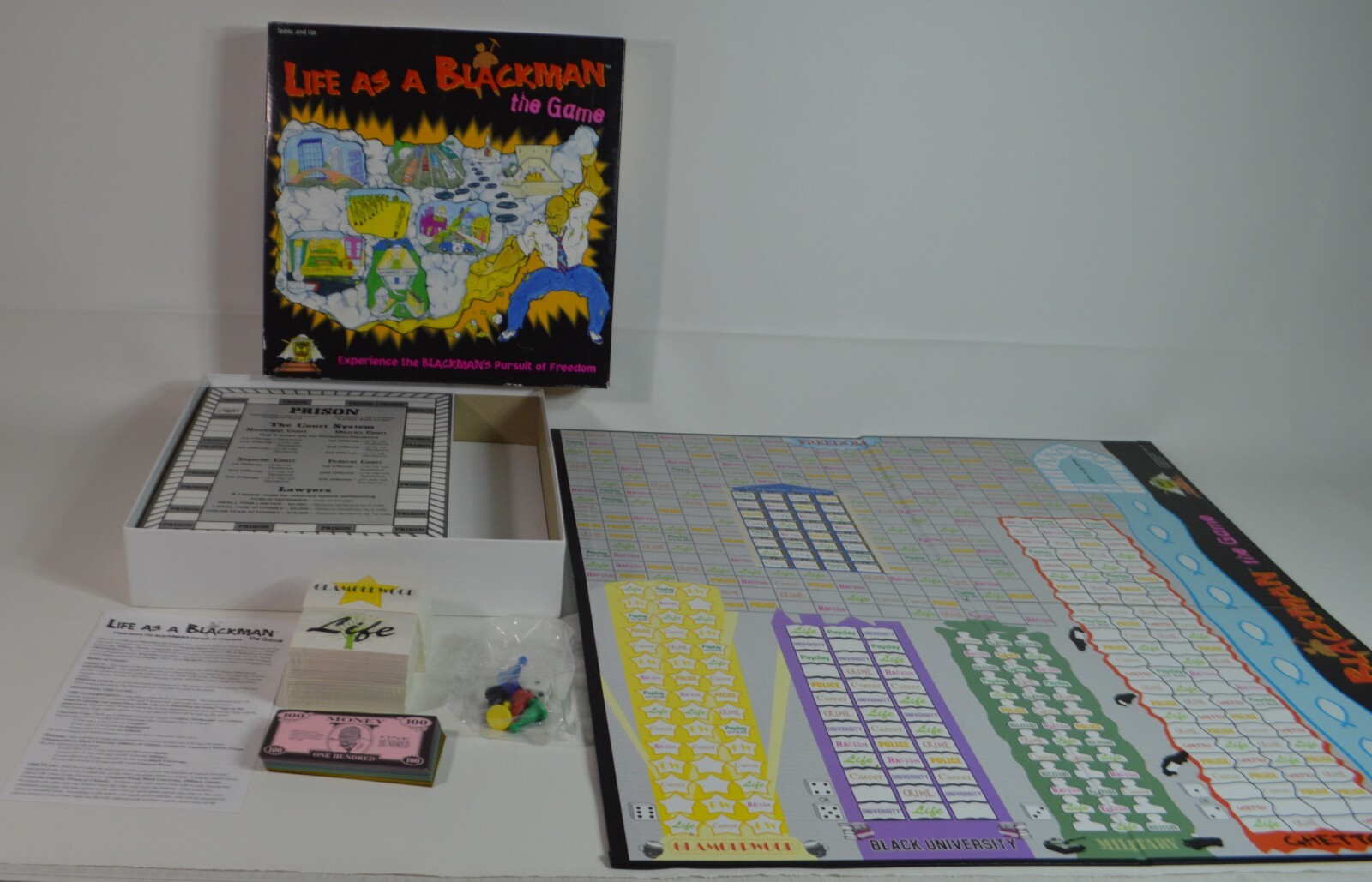 Vintage 1999 Board Game Life As A Blackman Autographed Chuck Sawyer RARE HTF