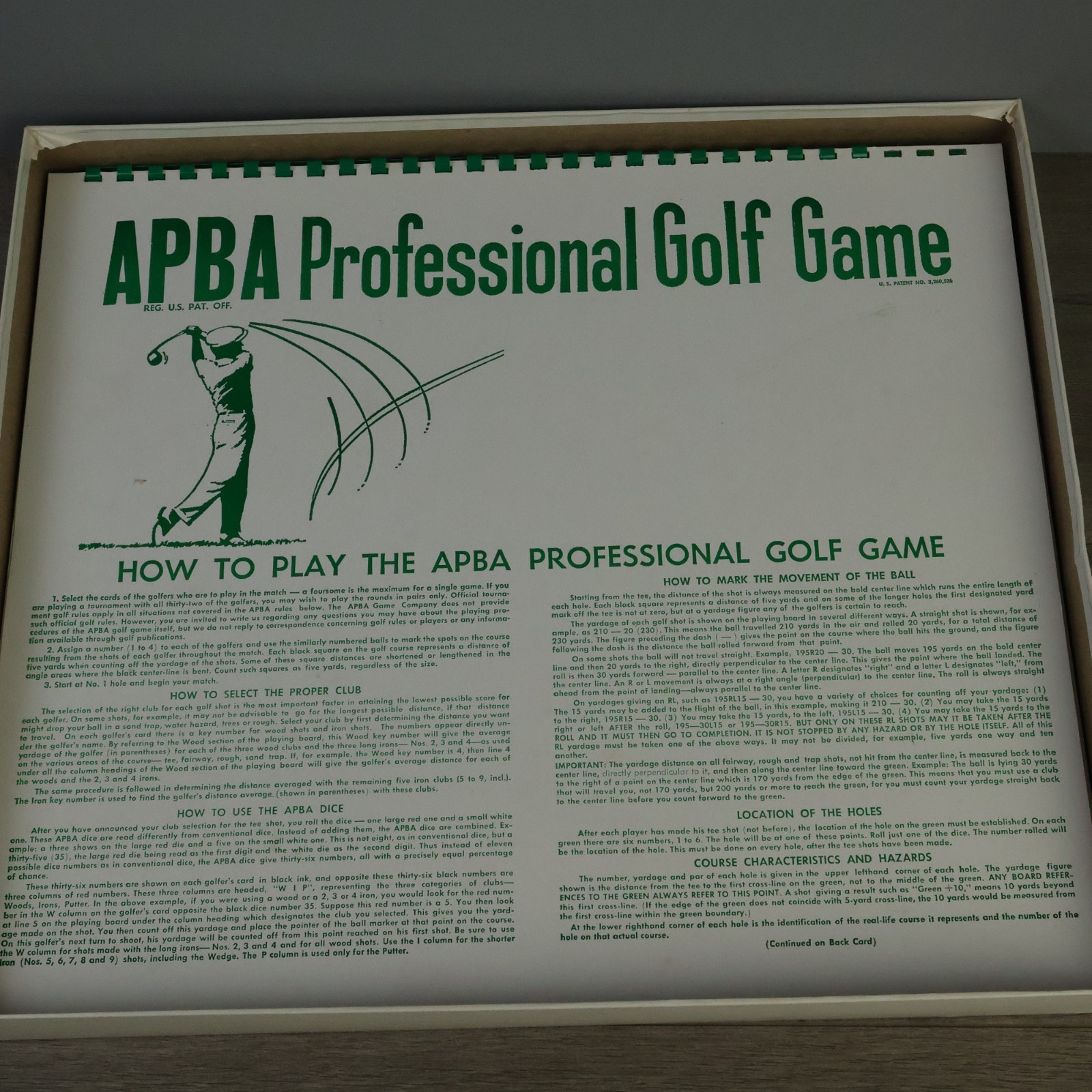 VTG APBA Pro Golf Board Game w/ 18 Hole Course & Player Cards +2022 Master Set