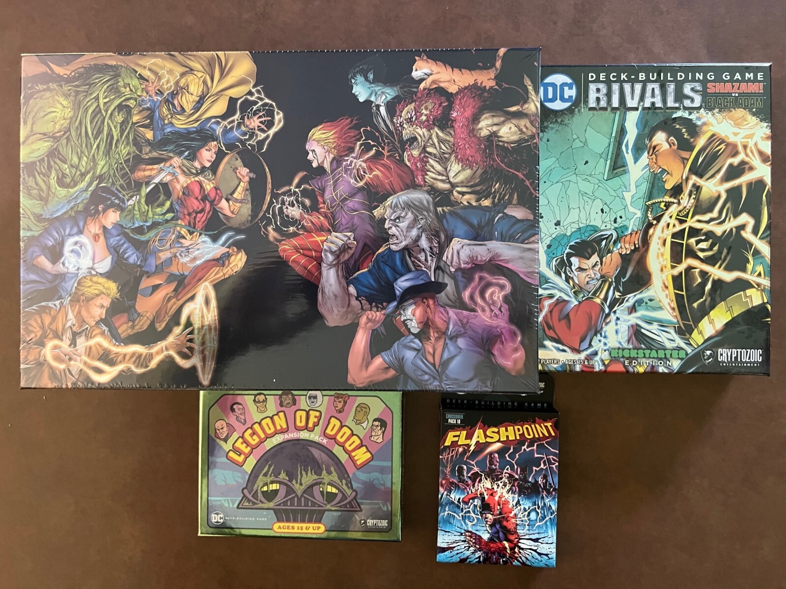 New DC Deck Building Game Justice League Dark Kickstarter + 2 Playmat +Free Ship