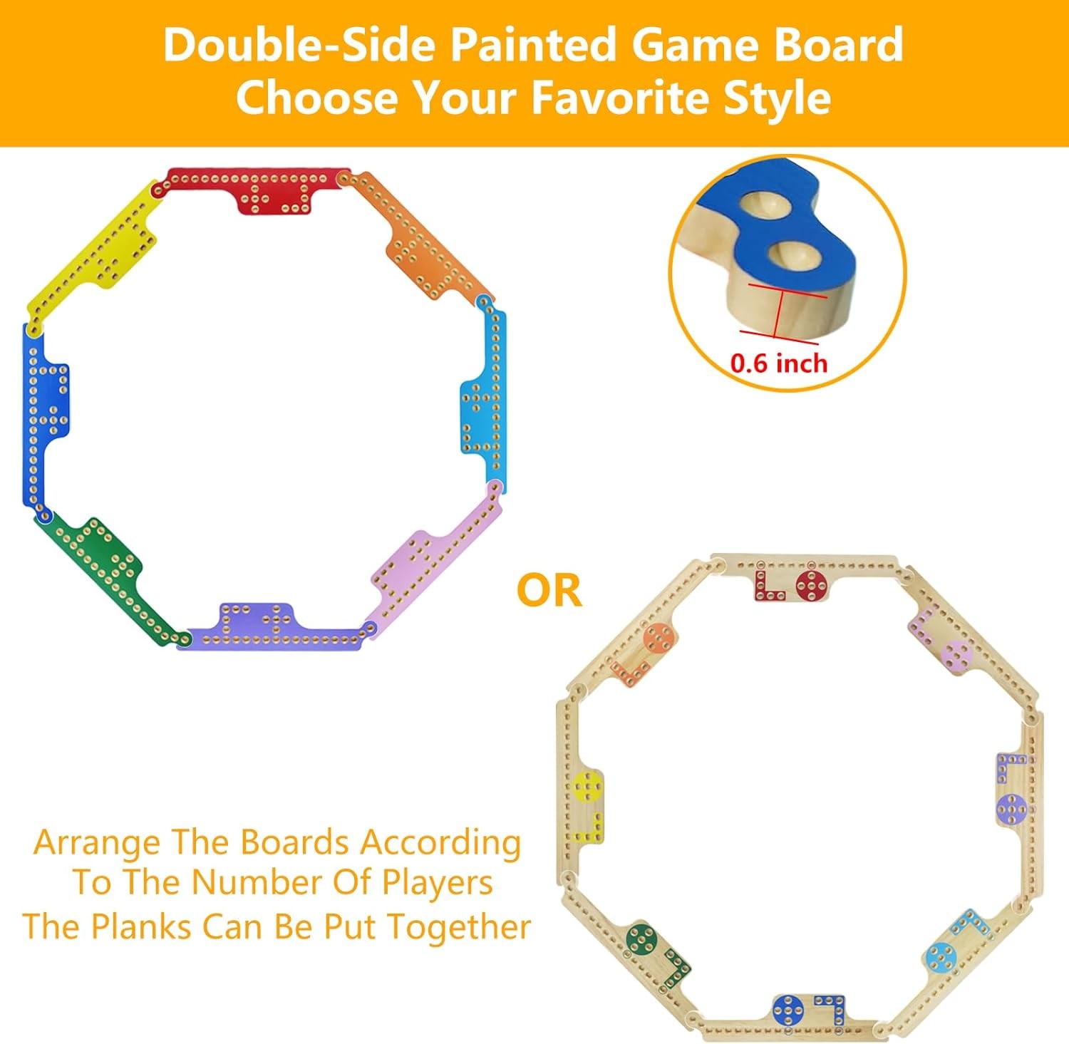 Jokers and Marbles Board Game – Solid Wood Pegs and Jokers Board Game Set for 2-