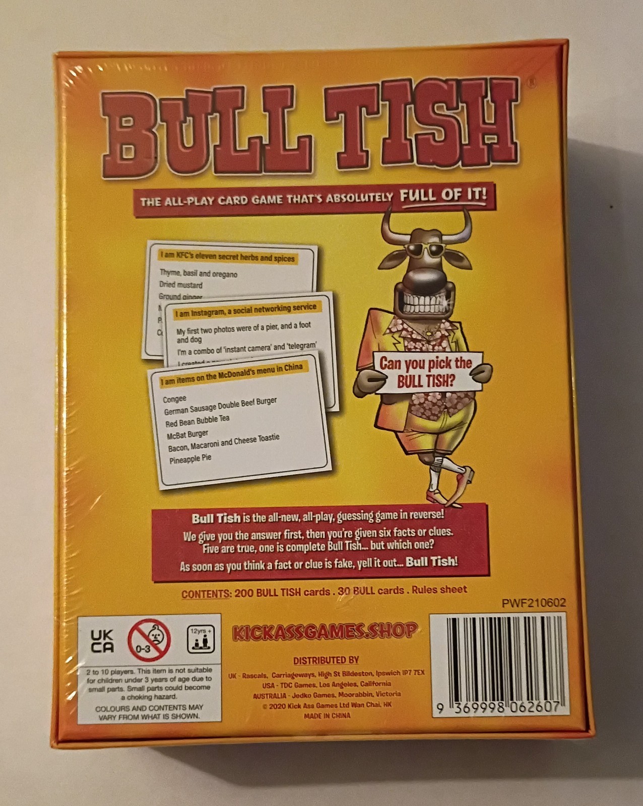 BULL TISH Card Game 2 to 10 players, AGES 12 + **FACTORY SEALED**