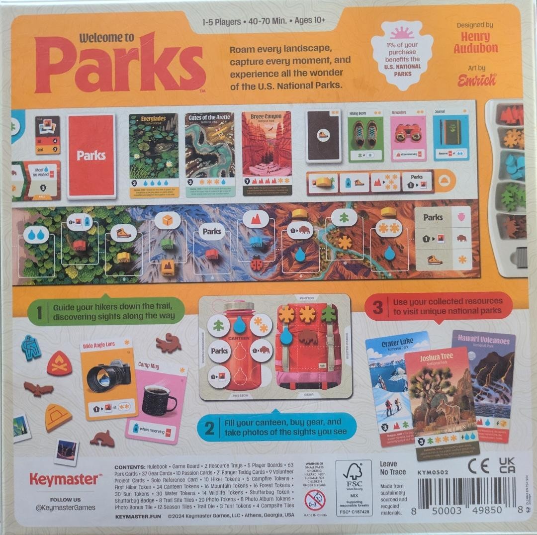 Parks Board Game – 2nd Edition – National Parks Board Game – Henry Audubon