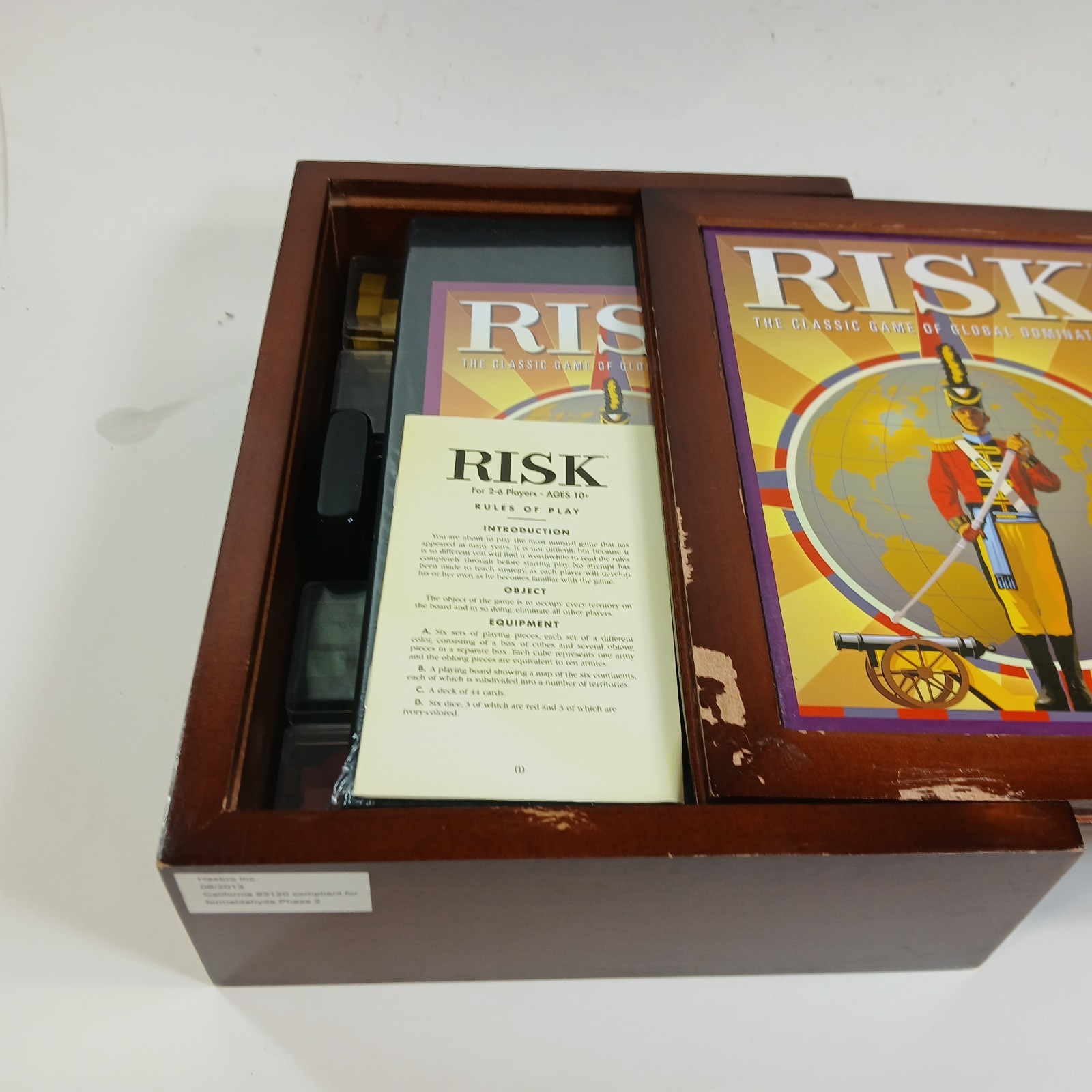 RISK Vintage Game Collection Bookshelf Box Wooden Case Strategy Parker Brothers