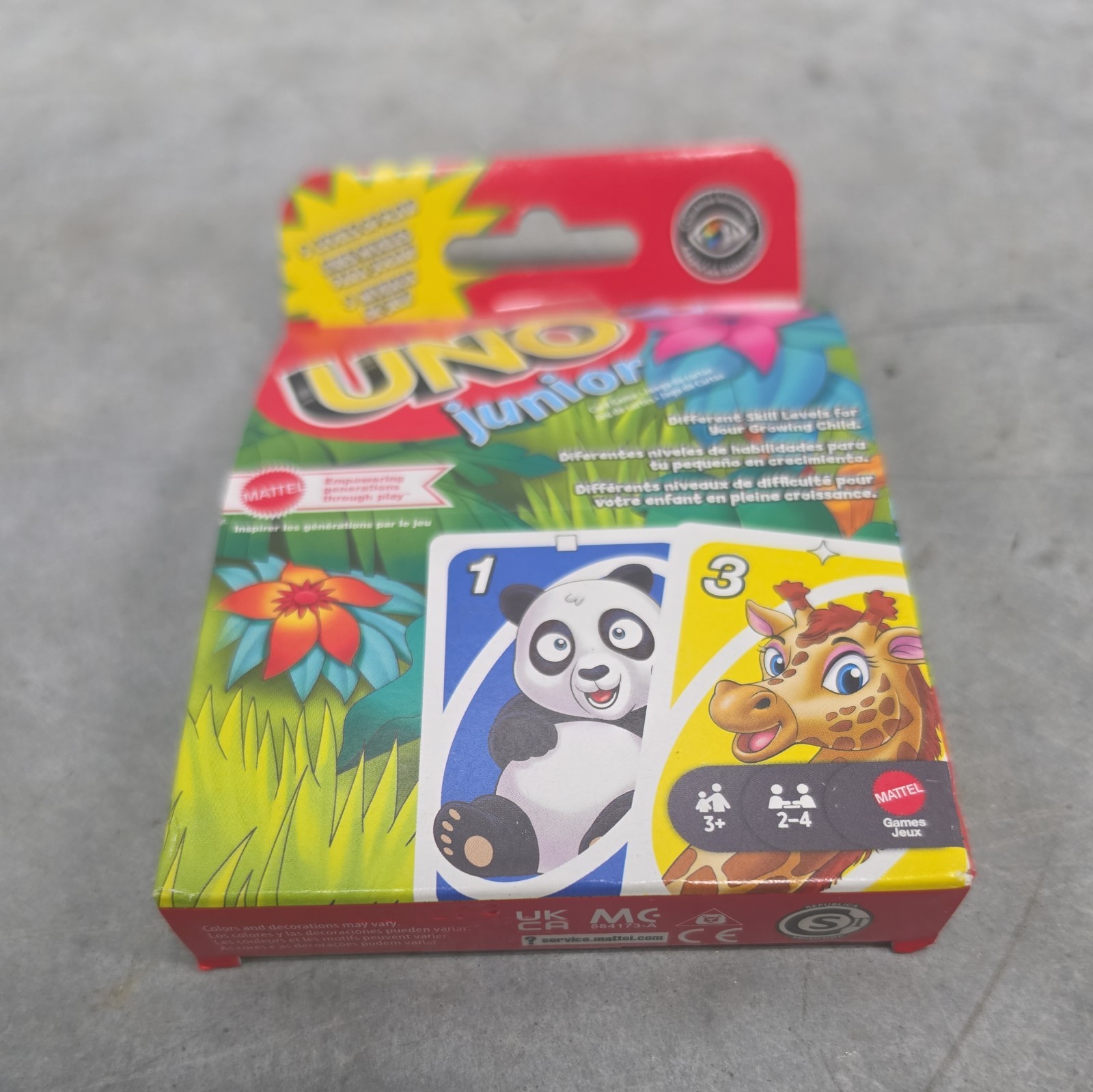 UNO Junior Card Game with 45 Cards, Gift for Kids 3 Years Old & Up