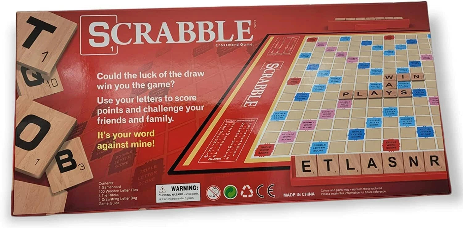 New Scrabble Crossword Board Game – Contents New – Damaged Packaging