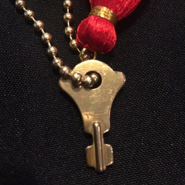 Vtg Key Chain Mahjong~Mahjongg Case Key~Sterling Silver Bead