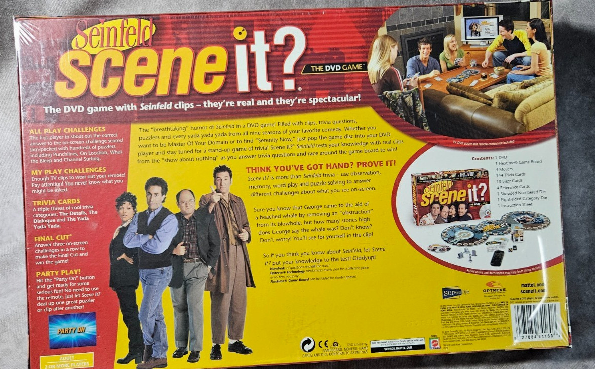 Seinfeld Scene It? The Interactive Trivia DVD Board Game Mattel NEW/ SEALED
