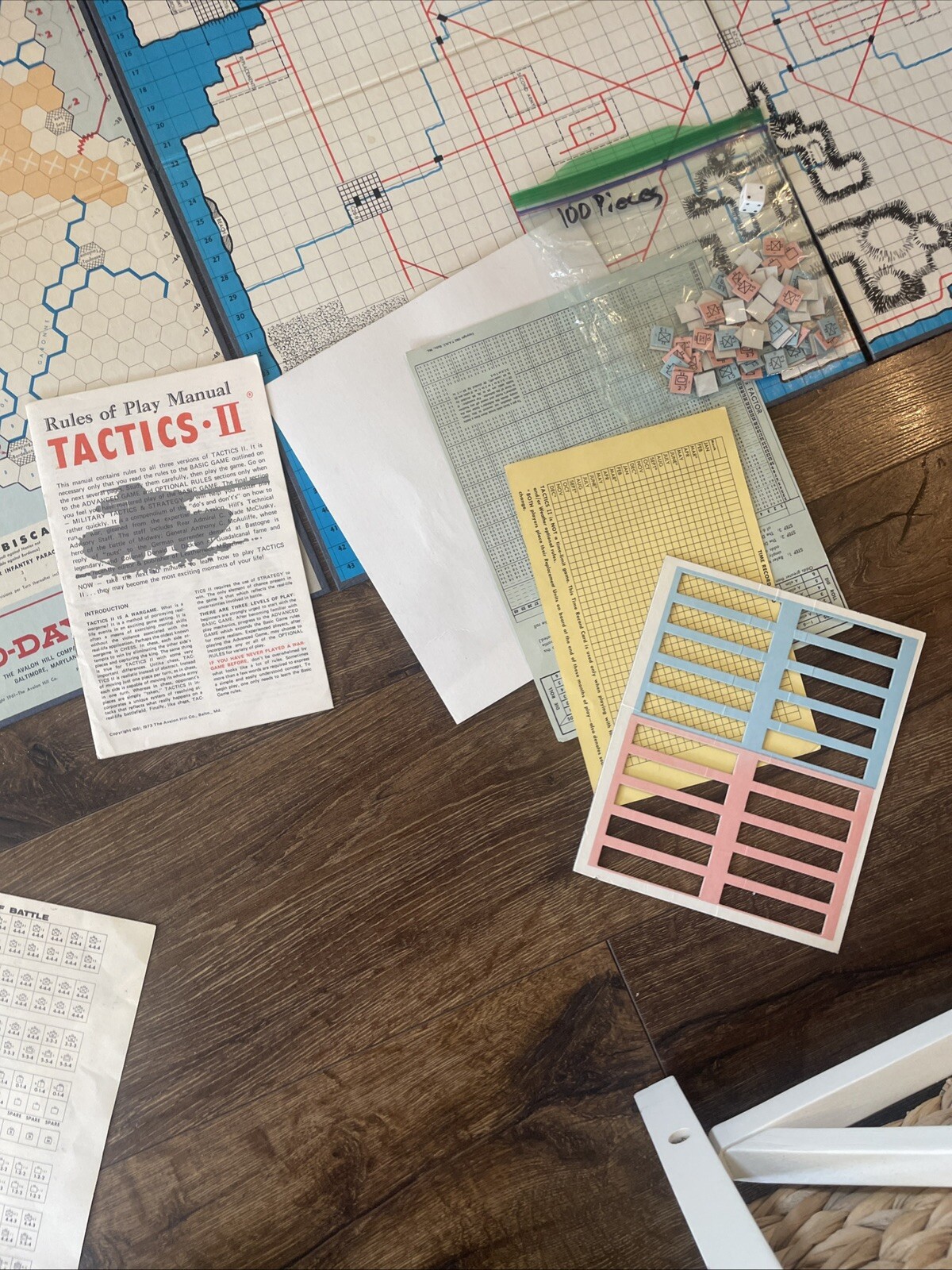 1961 D-Day World War II Invasion Board Game #508 Avalon Hill WWII Tactics II
