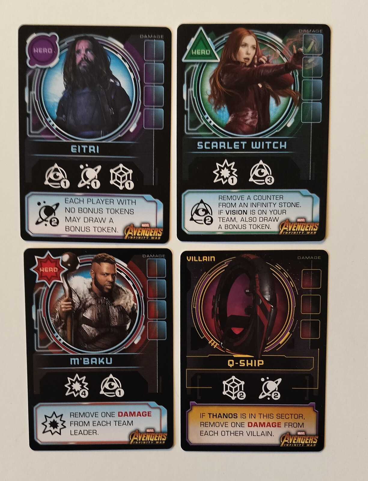 Thanos Rising Avengers Infinity War Promo Card Set Wave 1 Board Game USAOpoly