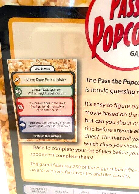 New! Pass the Popcorn Fast-Paced Movie Fun Game