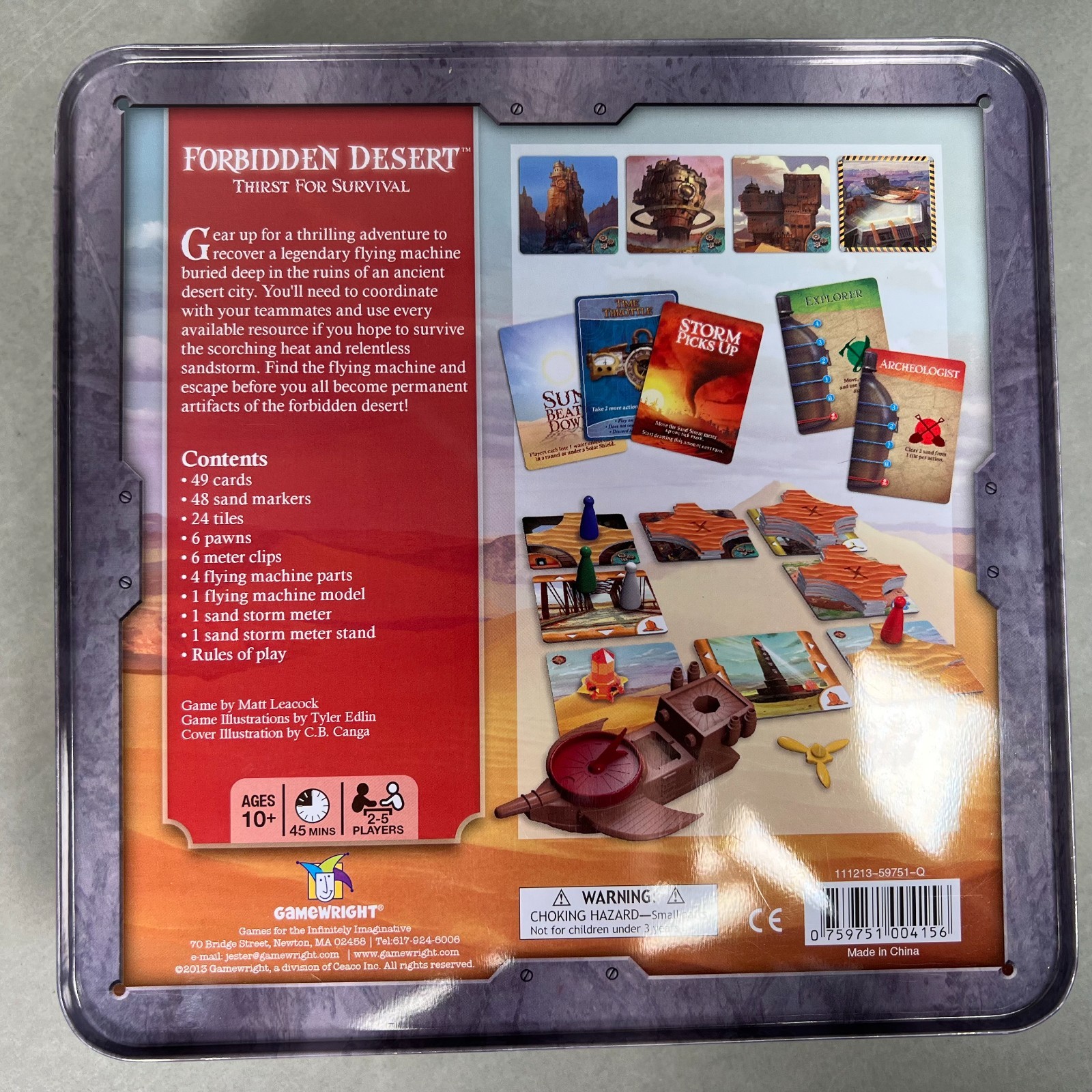 FORBIDDEN DESERT Cooperative Strategy Survival Game Gamewright COMPLETE NICE