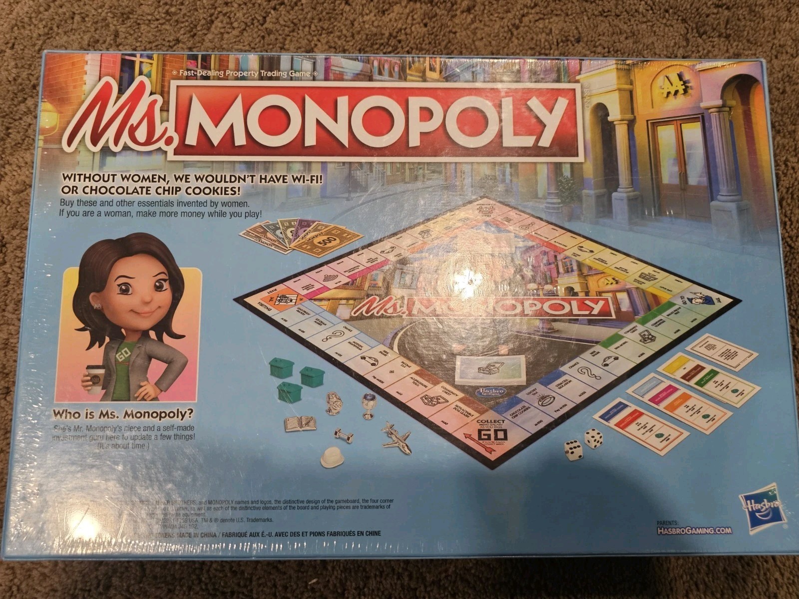 Ms Monopoly Board Game Hasbro Gaming Sealed 2 to 6 Players Ages 8 and Up
