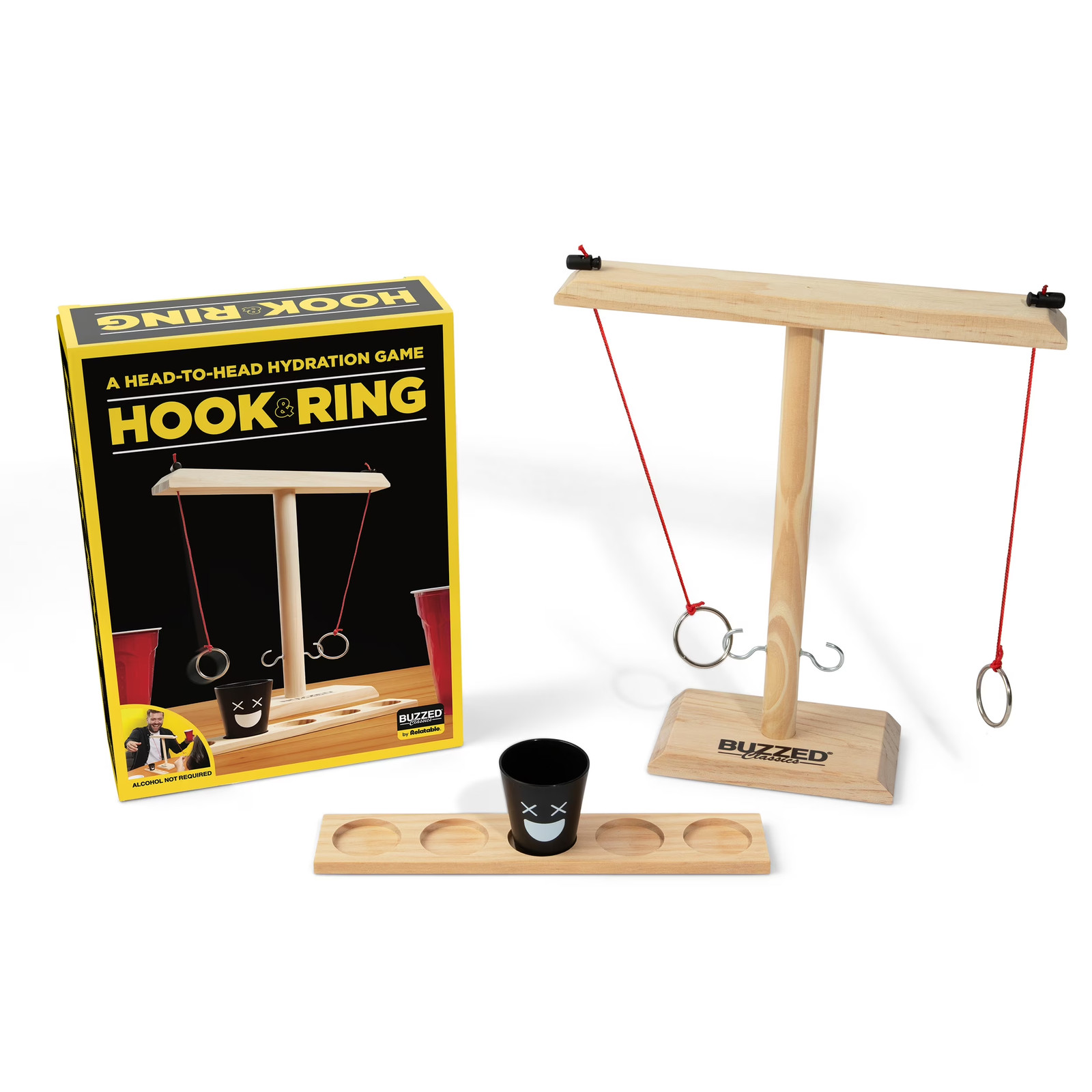 Hook and Ring Toss Bar Adult Drinking Game Shot Glass Indoor Outdoor Party