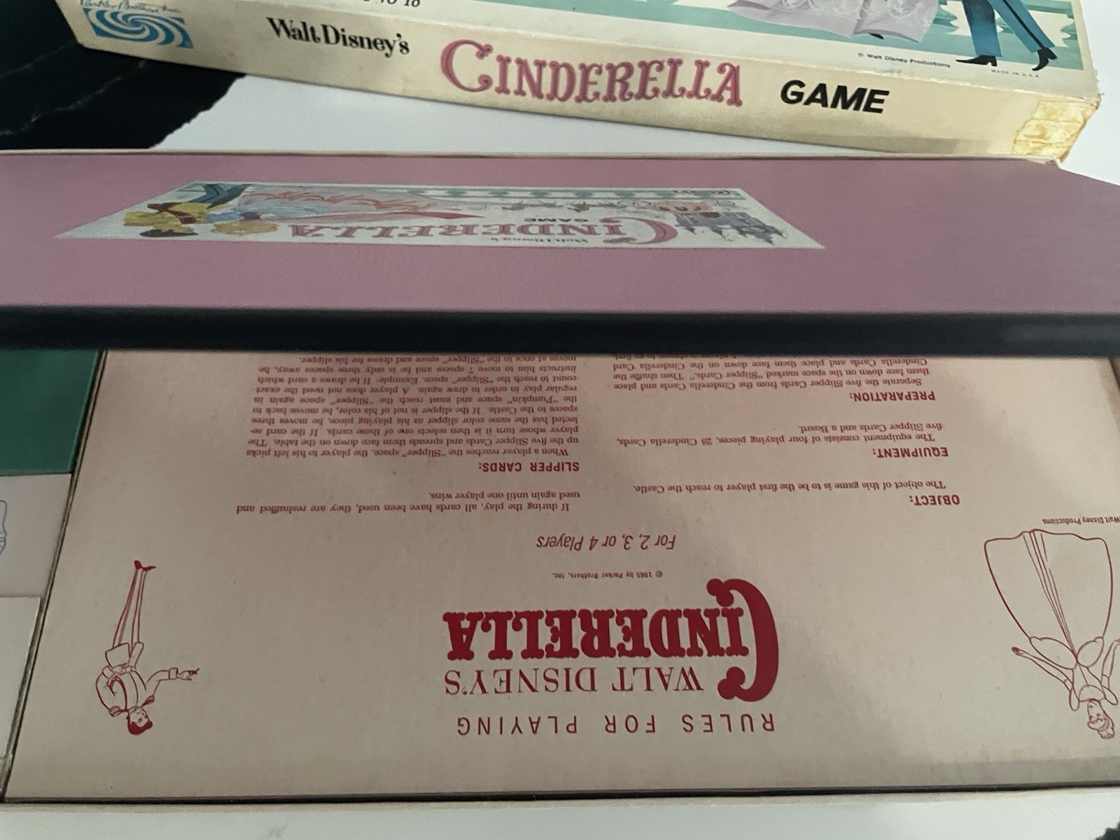 ~ Vintage Parker Bros Board Game Walt Disney’s Cinderella Game 1965 Complete ~