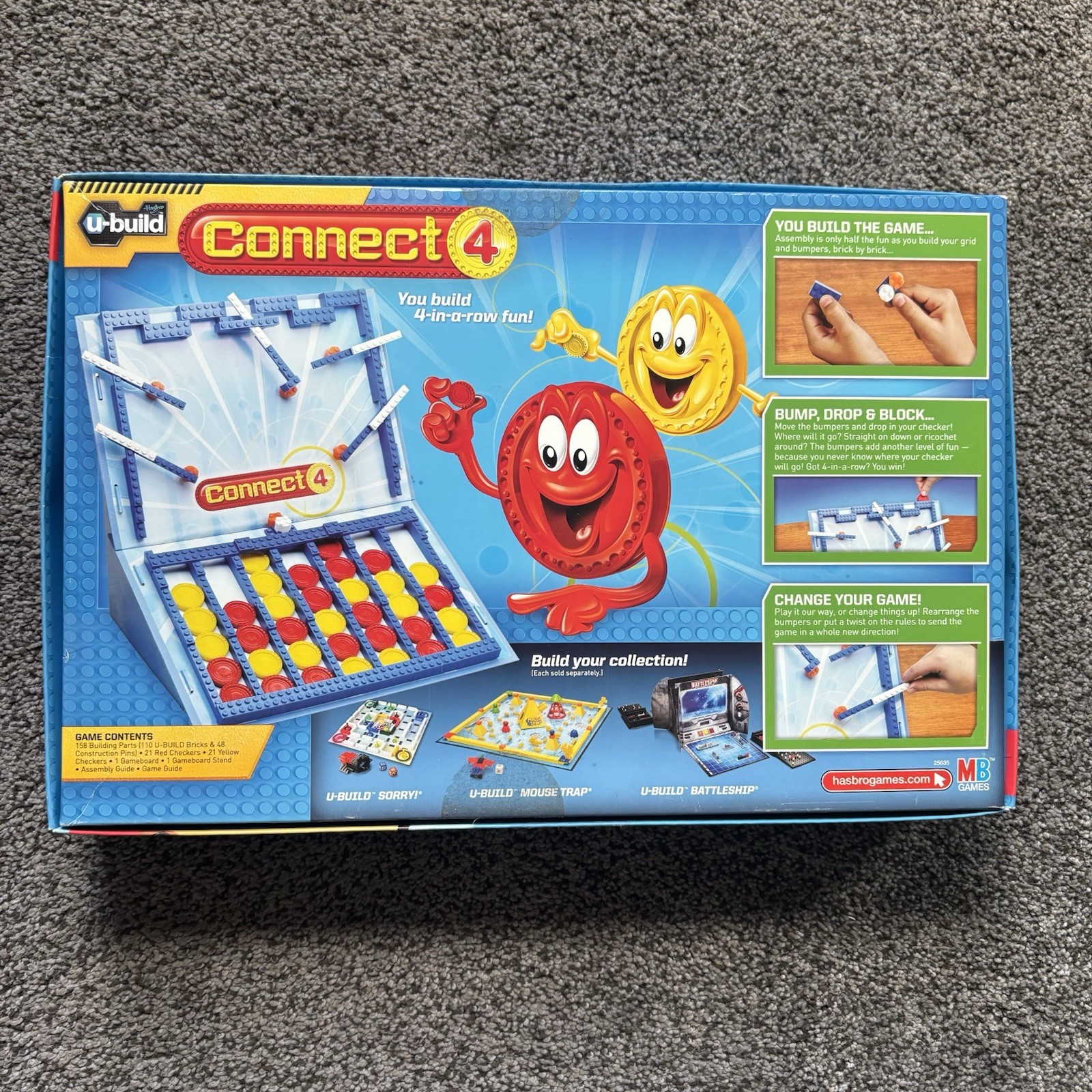CONNECT 4 U-Build Lego System Board Game by Hasbro New Kids/Family Strategy Fun