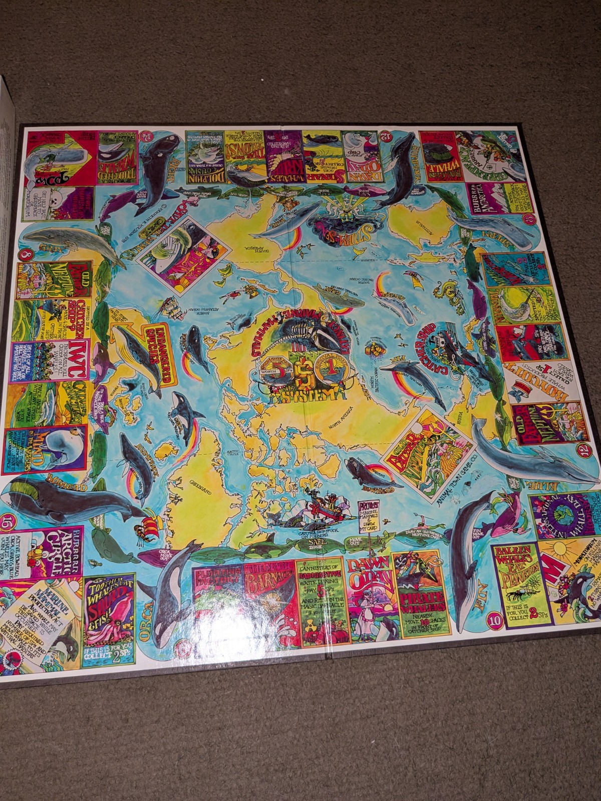 Animal Town Save the Whales Board Game Toy Waldorf Hearth Song Cooperative 1978