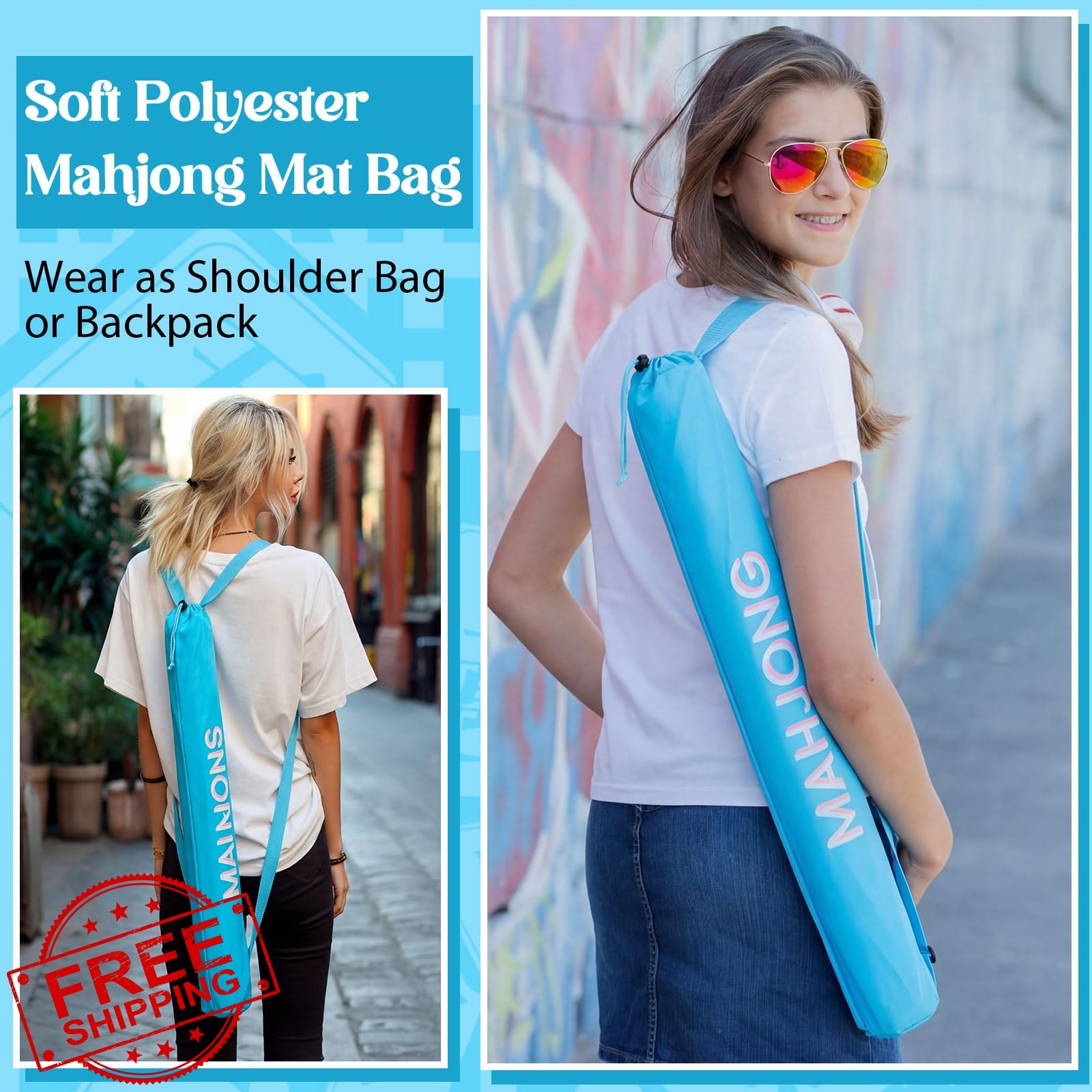 Sunnymove Blue Mahjong Mat Bag