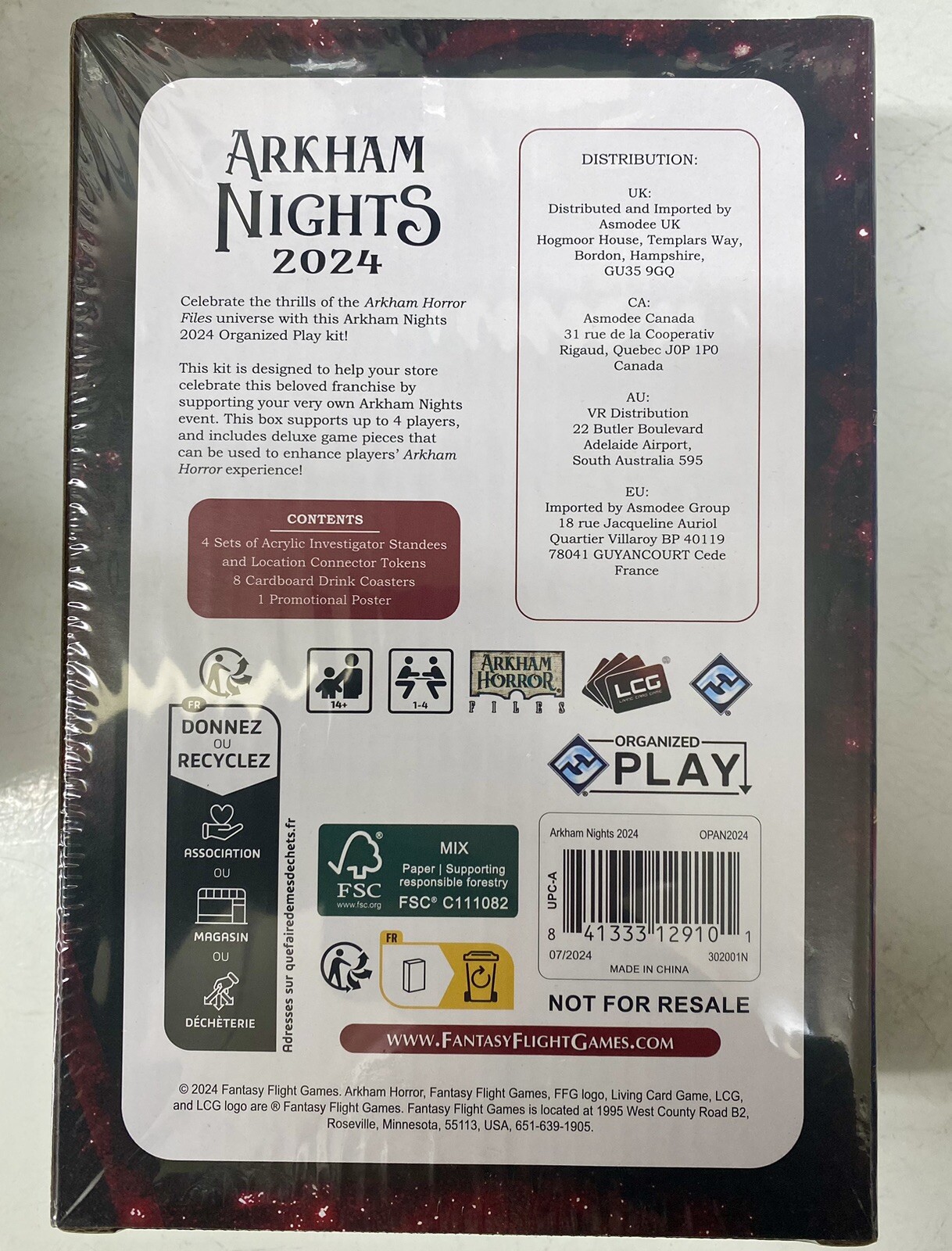 Arkham Nights Organized Play kit 2024 – Fantasy Flight – Sealed New NIB