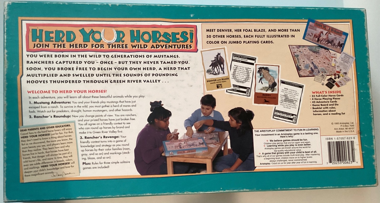 Herd Your Horses Board Games Fair Missing one Horse Token 1993 Aristoplay