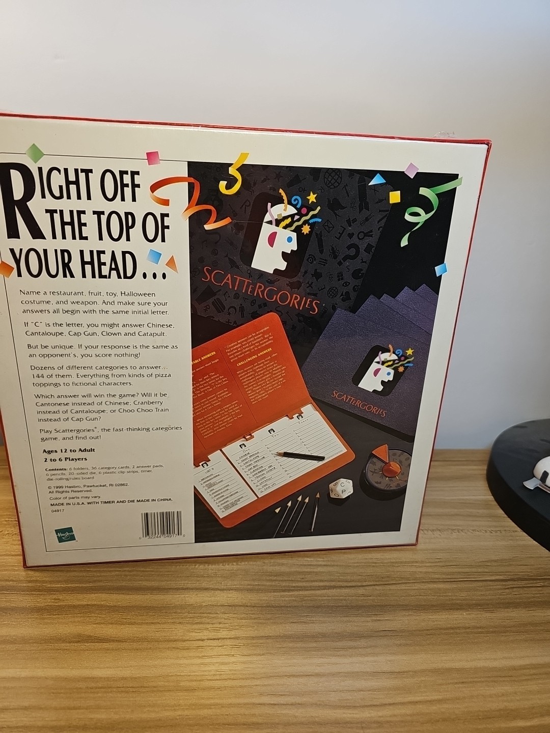 SCATTERGORIES Board Game 1999 Edition USA Hasbro Game of Words BRAIN GAME