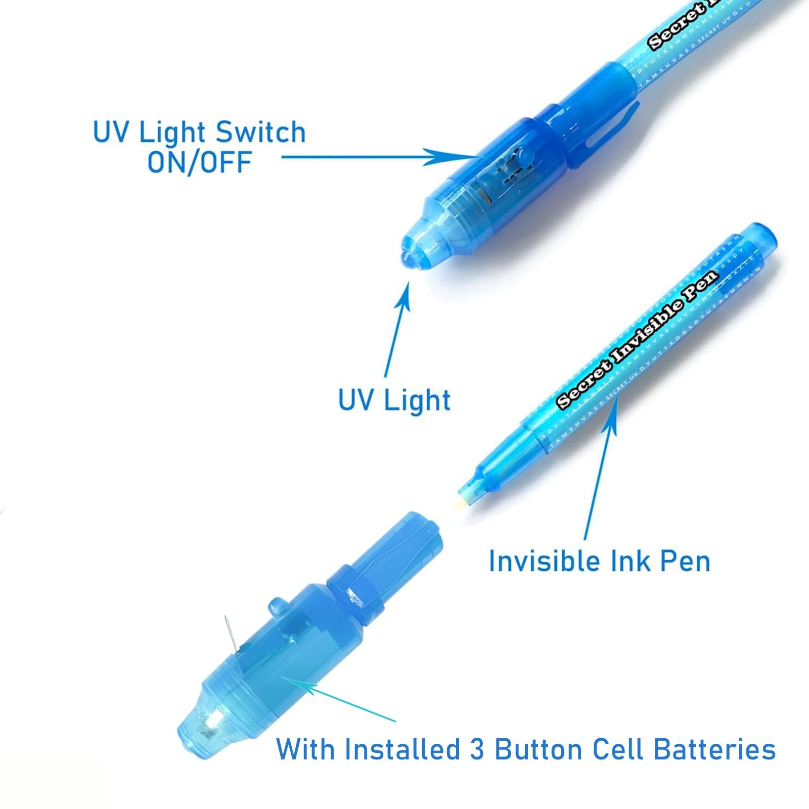 SCStyle Invisible Ink Pen 10Pcs with UV Light Magic Marker for Secret Message…