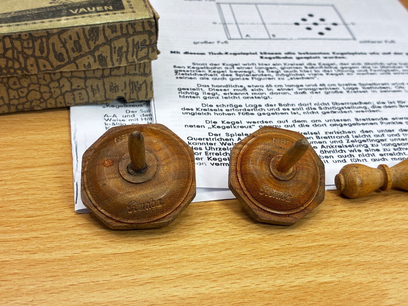 Accessories Romba bowling game for table bowling game Vauen with instructions, antique from 1913