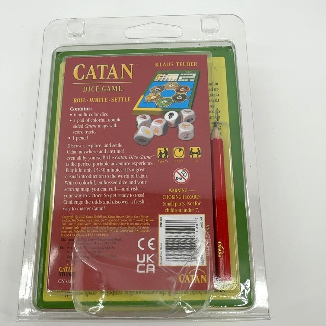 Catan Dice Game Settlers of Catan 6 Multicolor Dice Roll Write Settle New