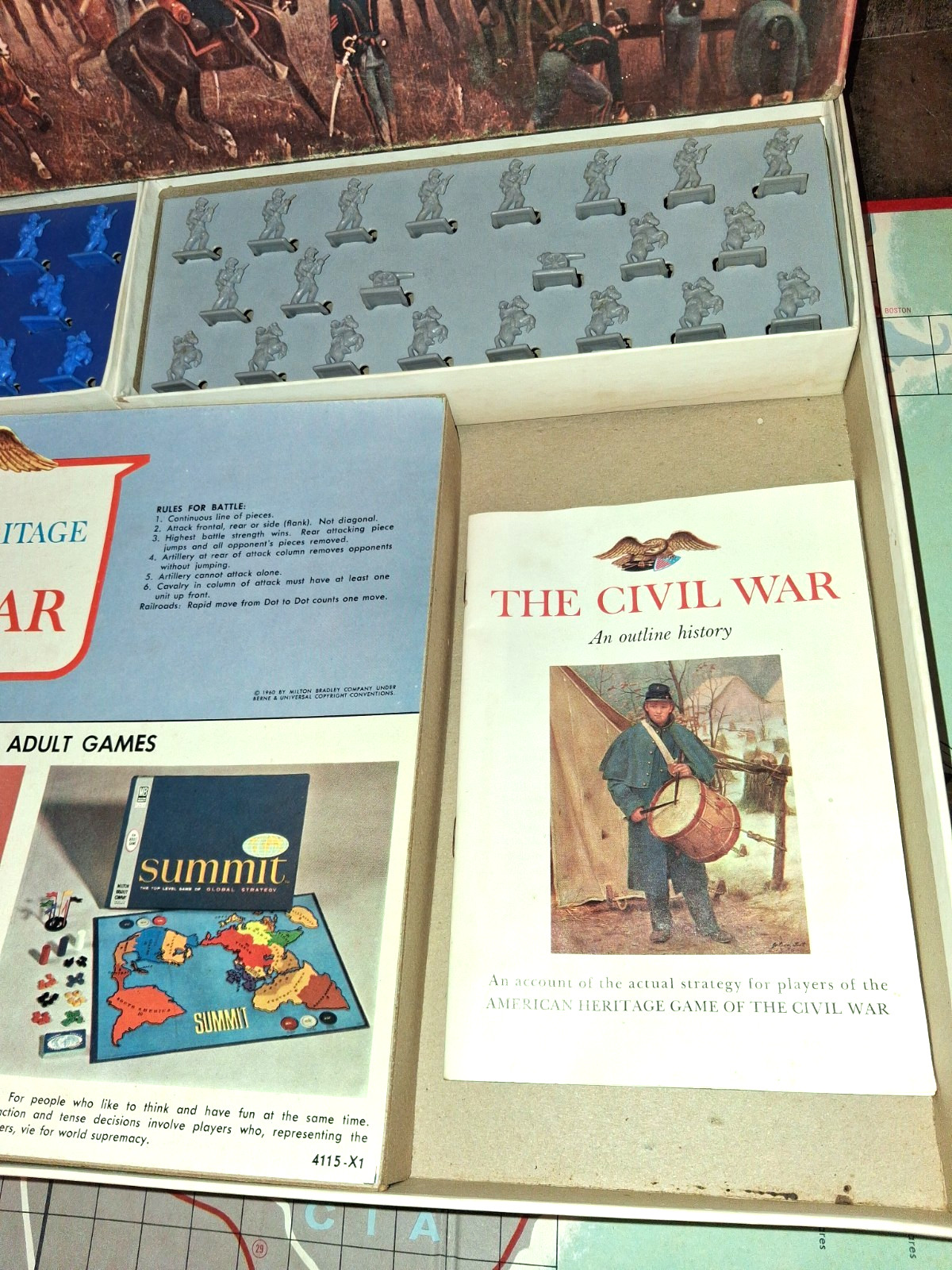 Vintage Milton Bradley American Heritage Game Civil War 1961 Complete Read