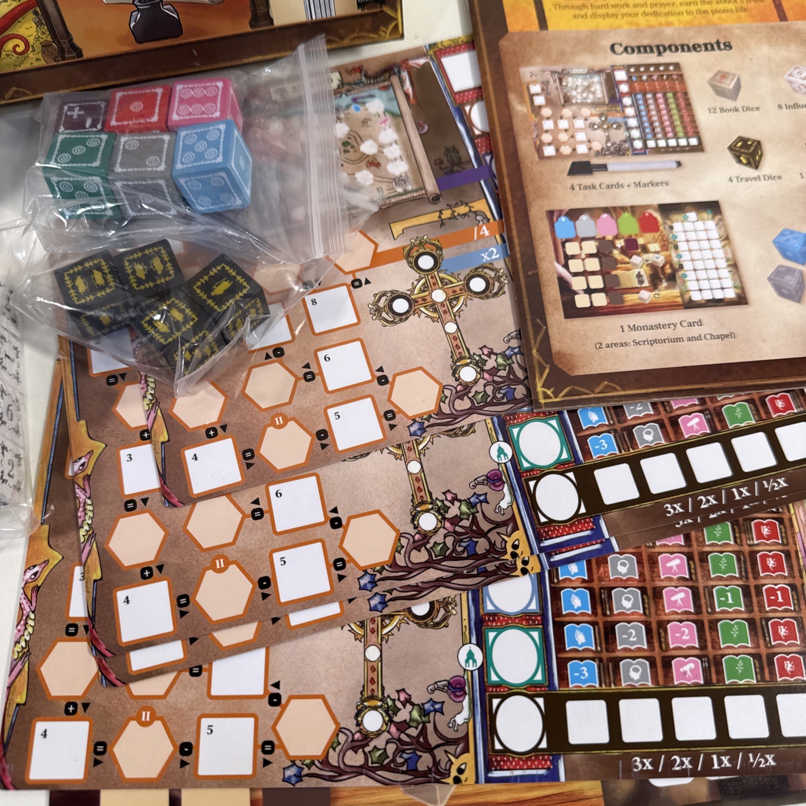 Biblios: Quill and Parchment By Steve Finn Game 2021 NIB Roll & Write 1 – 4 Play